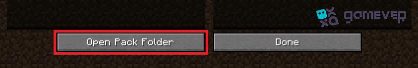 Öffnen des Resource Pack-Menüs