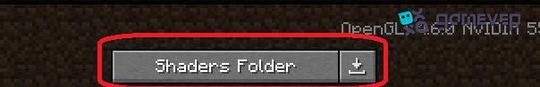 Pfad zum Öffnen des "shaderpacks"-Ordners D