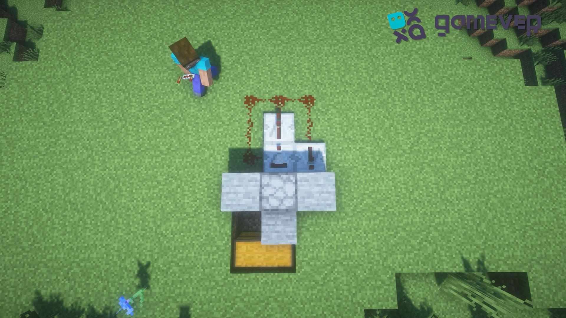 Erstelle ein Redstone-System für den Betrieb des Mechanismus