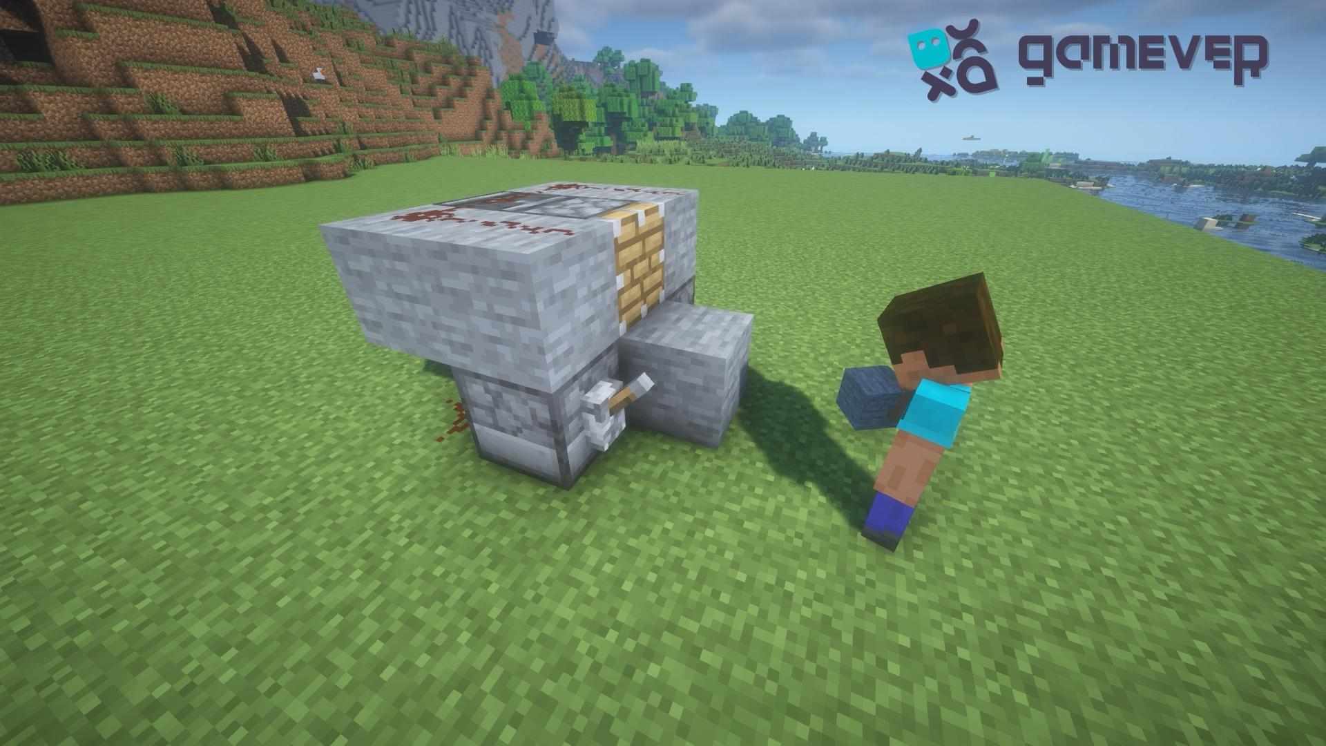 Platzierung eines Steinblocks&nbsp;