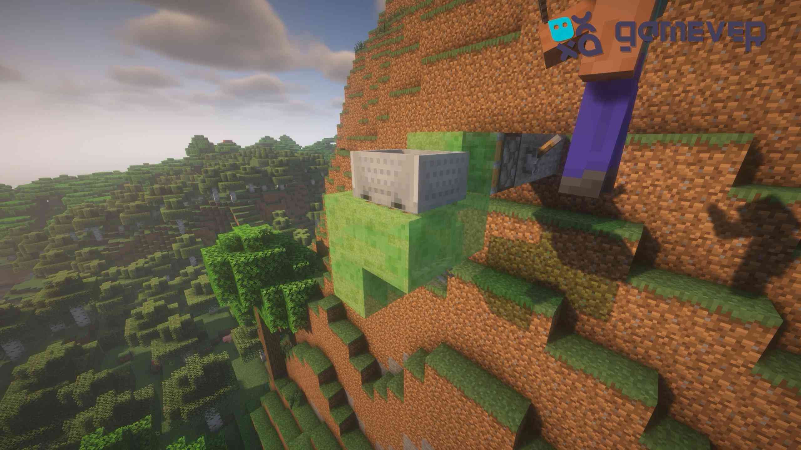 Installiere die Detektor-Schiene und das Minecart.