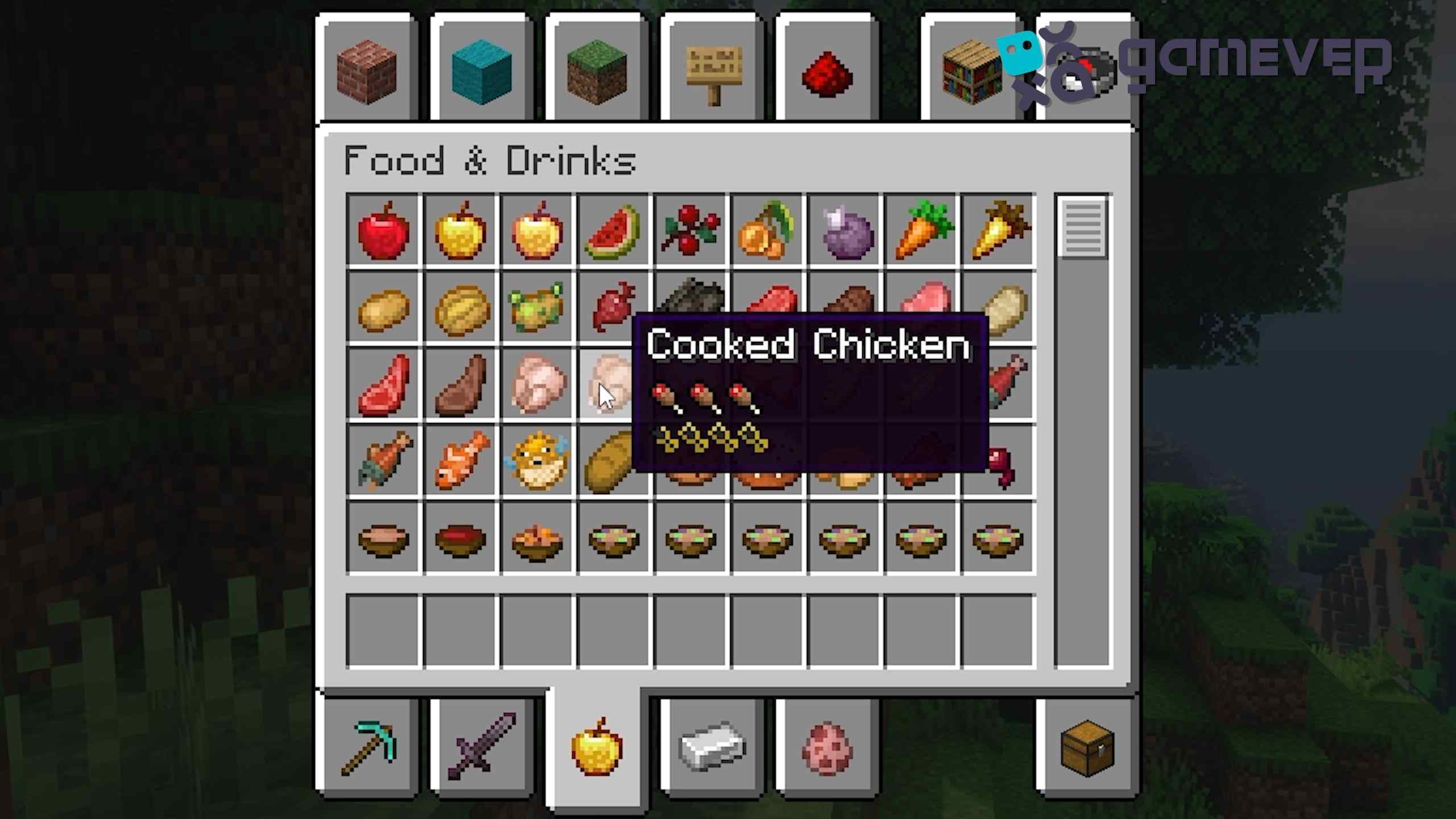 Anzeigen des Sättigungslevels in Minecraft