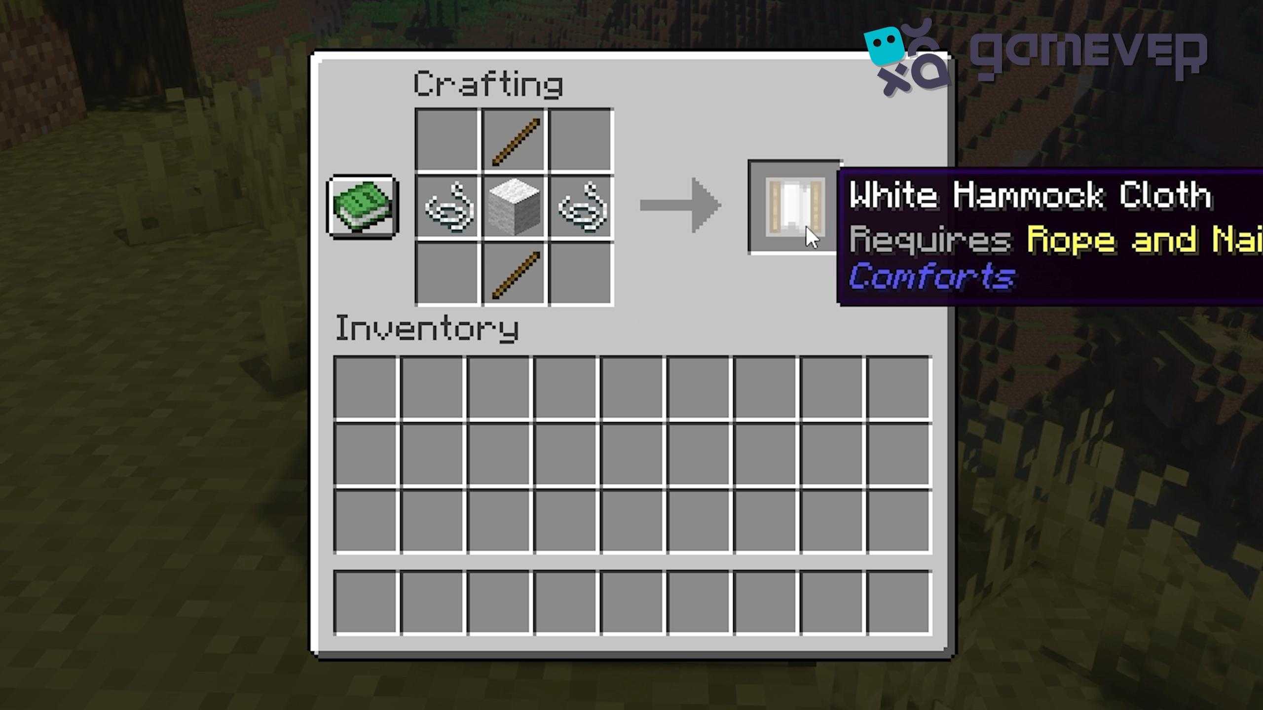 Rezept für eine Hängematte in Minecraft