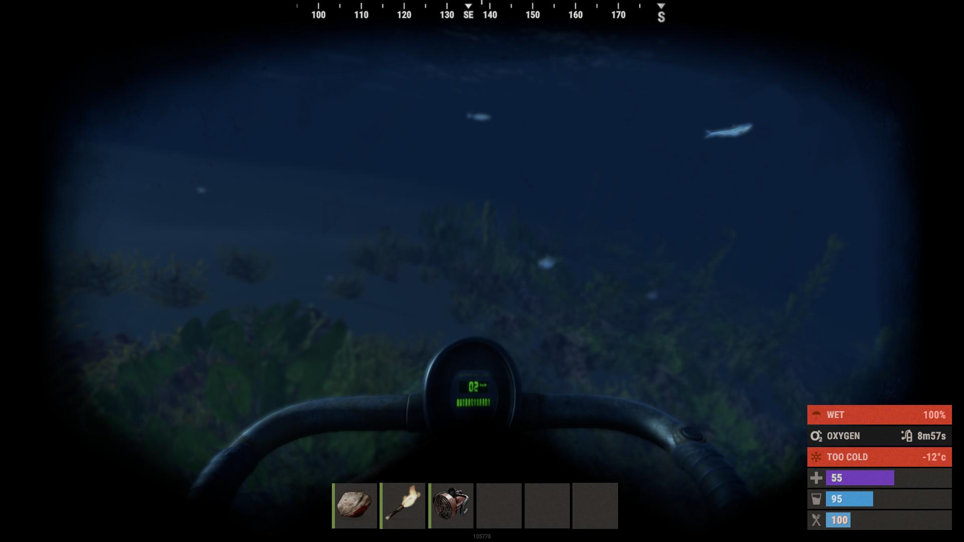 Schleiche mit deinem DPV in Rust Update 2.0 in Unterwasserlabore.