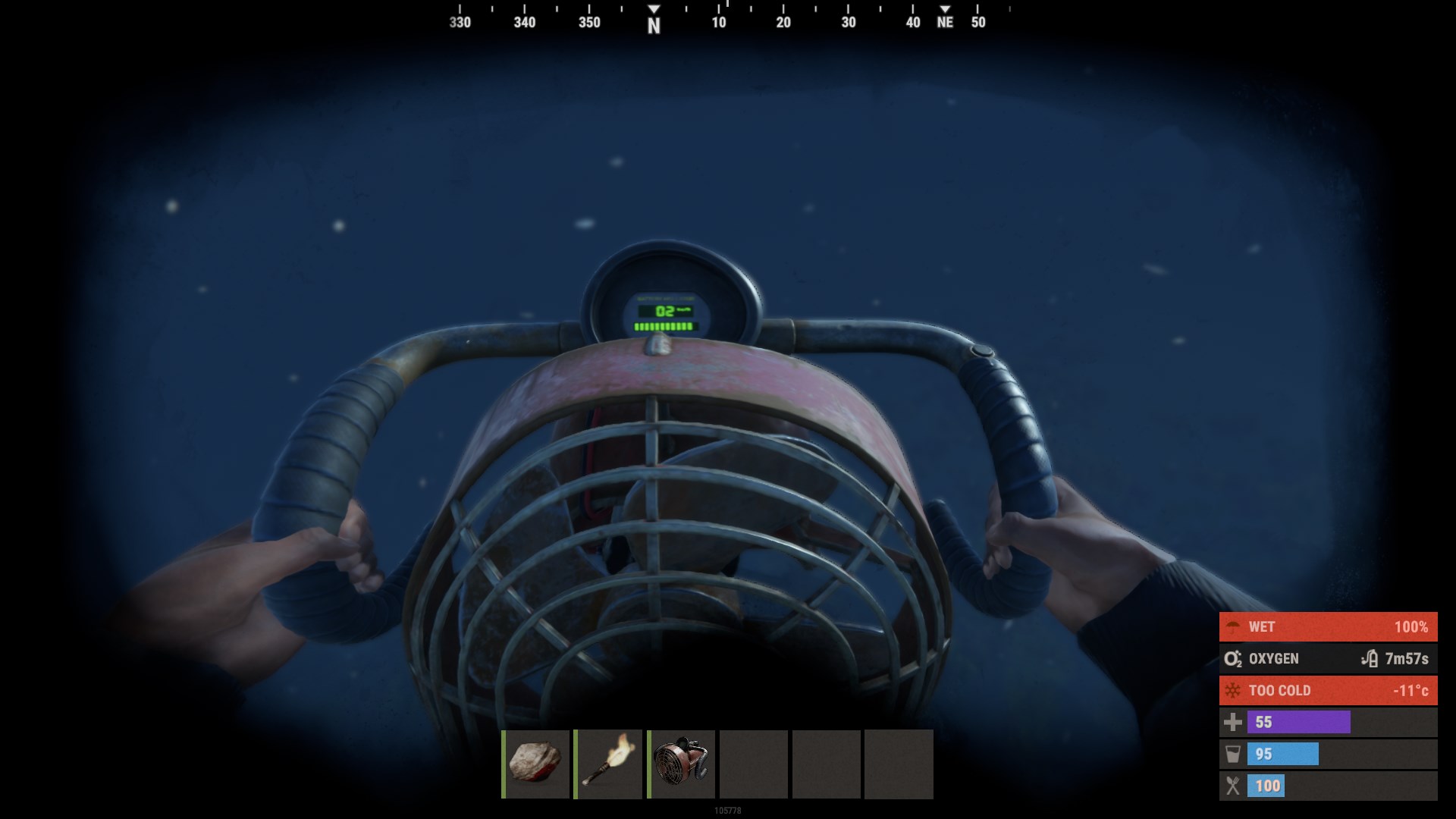 Befülle dein DPV mit Low-Grade Fuel für ein schnelles Abenteuer im Ozean in Rust Update 2.0.