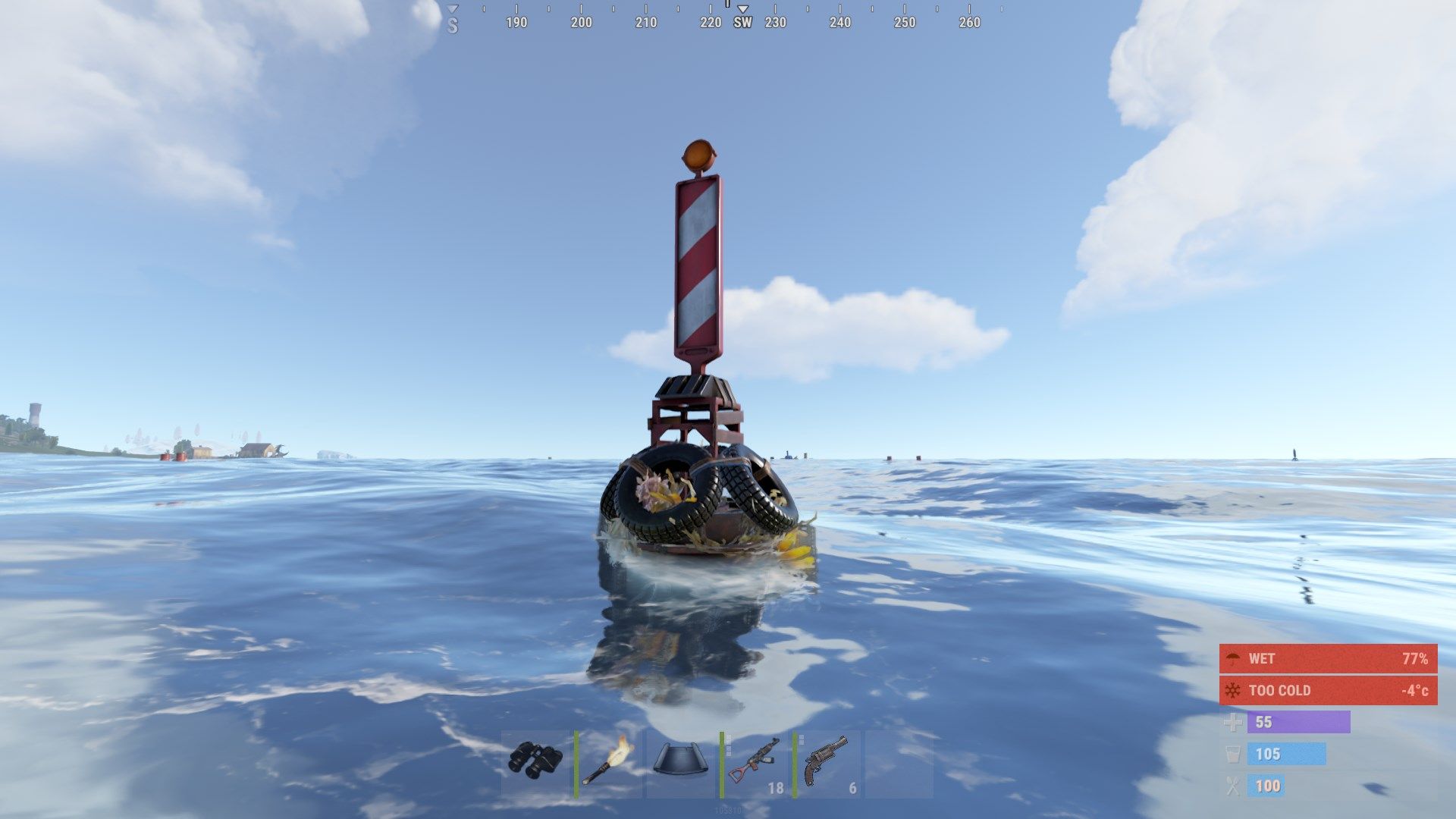Entdecke die neuen Bojen, die Tauchplätze im Rust Update 2.0 markieren