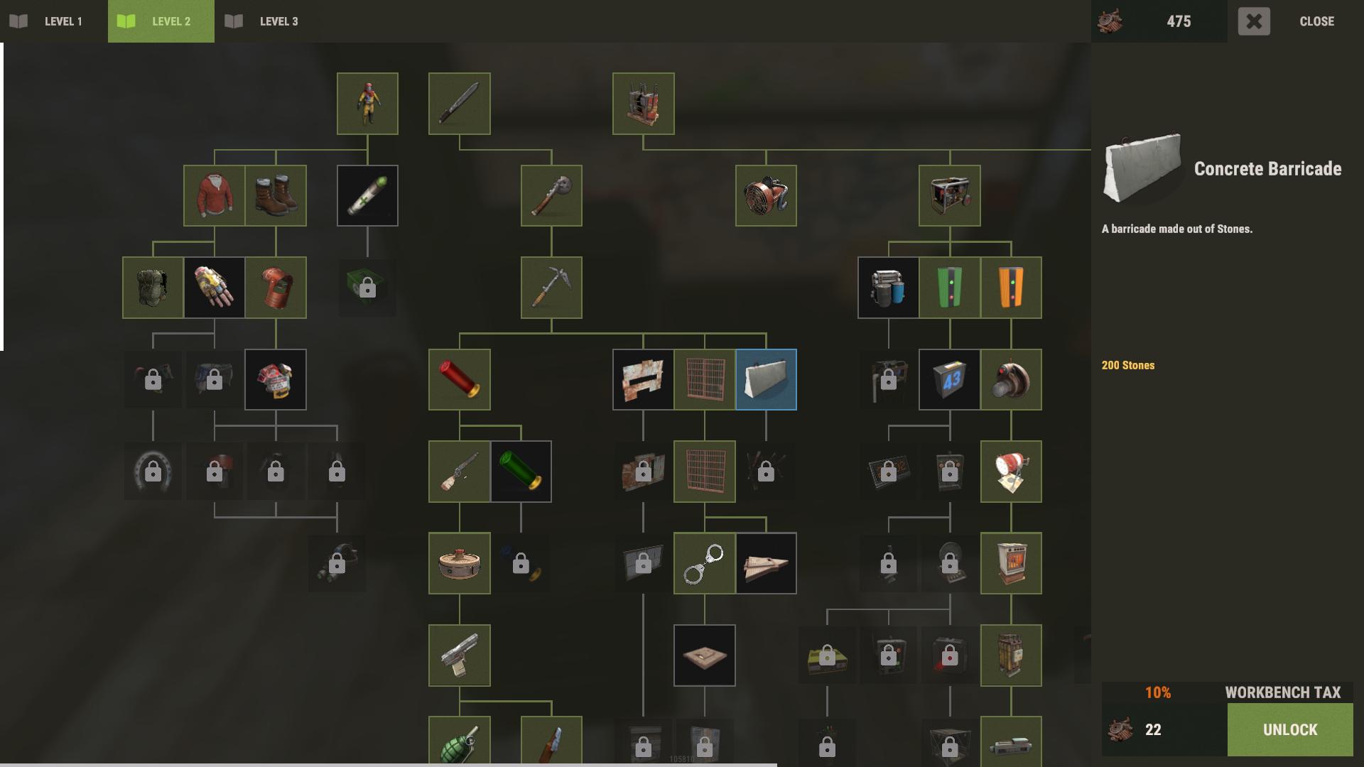 Schalte Sperren am Werkbank-Level 2 in Rust Update 2.0 frei