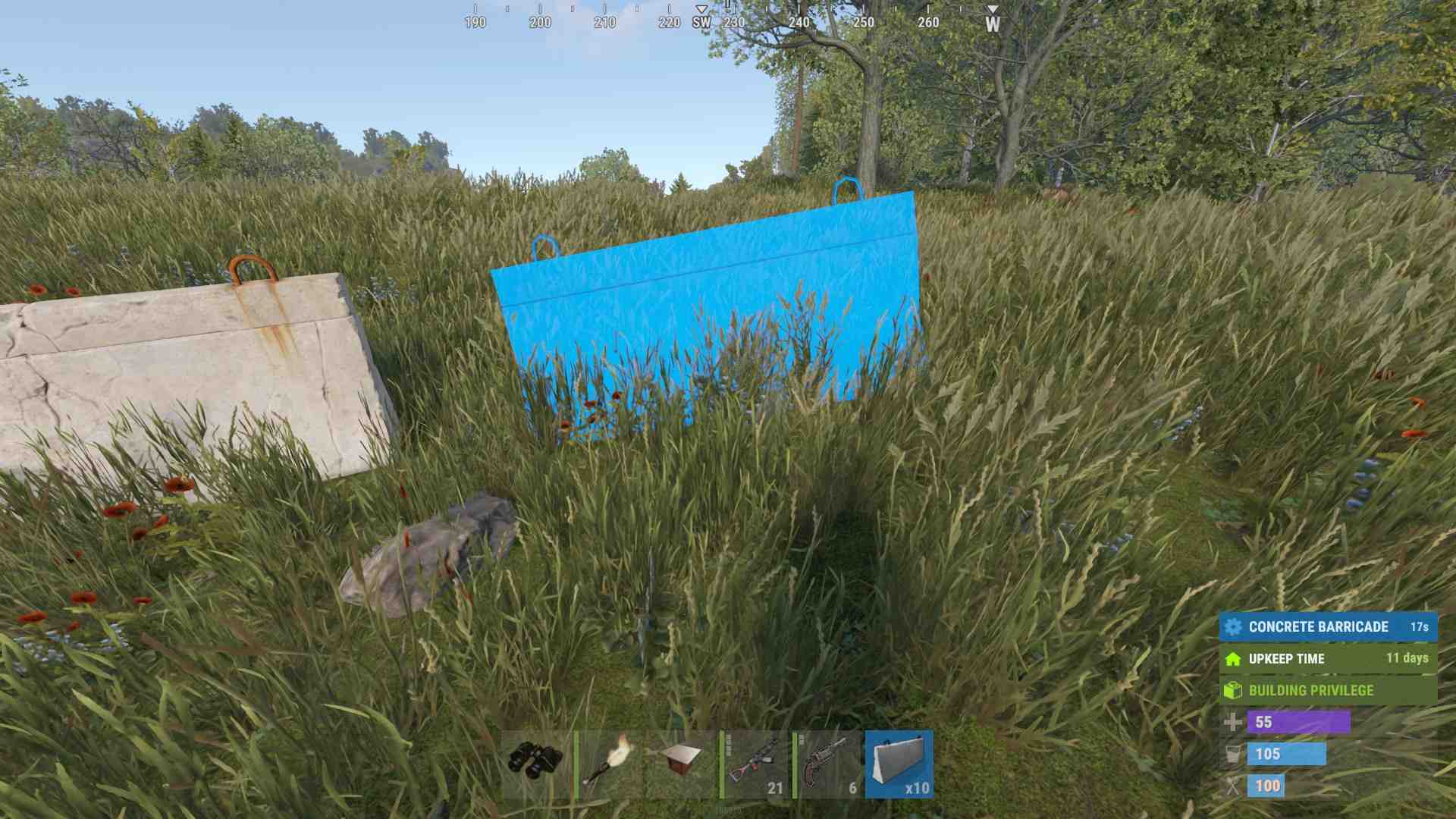 Platziere Sperren auf Hügeln für bessere Verteidigung in Rust Update 2.0