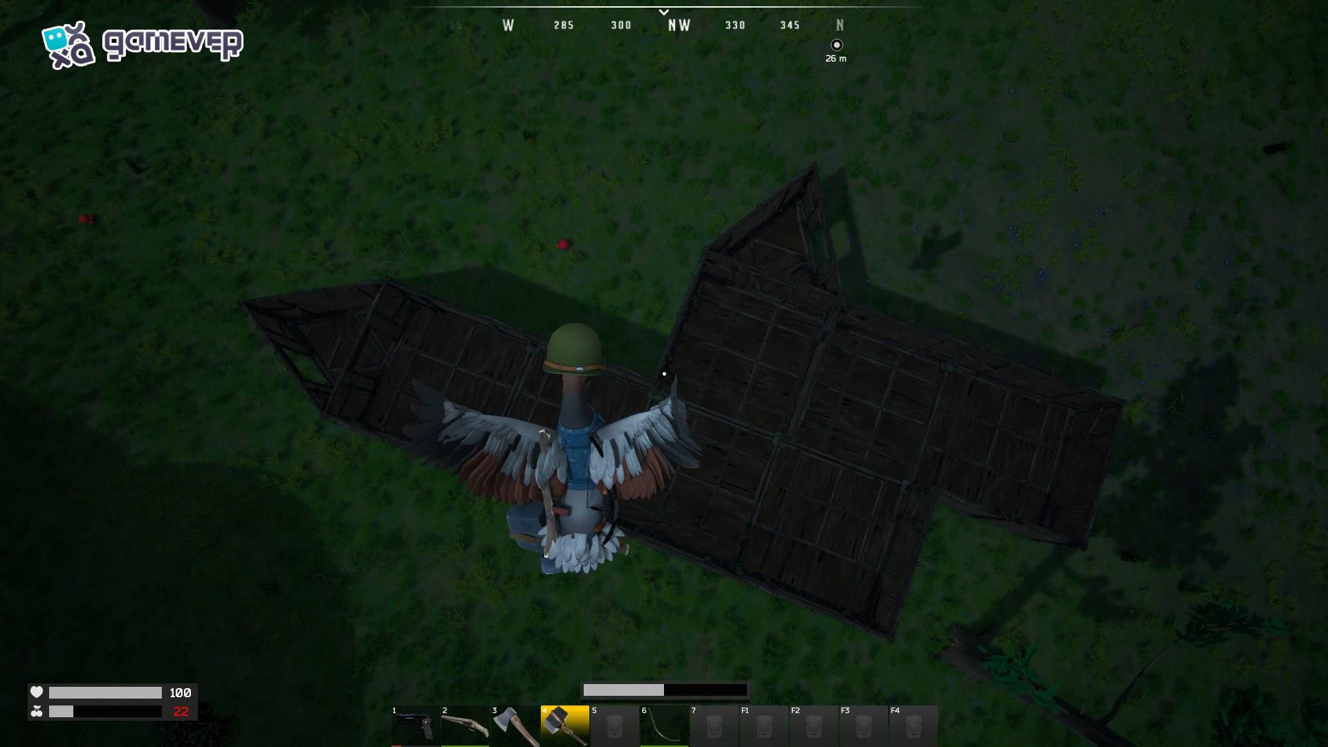 Construye una entrada triangular con dos puertas para evitar a los saqueadores en Duckside.