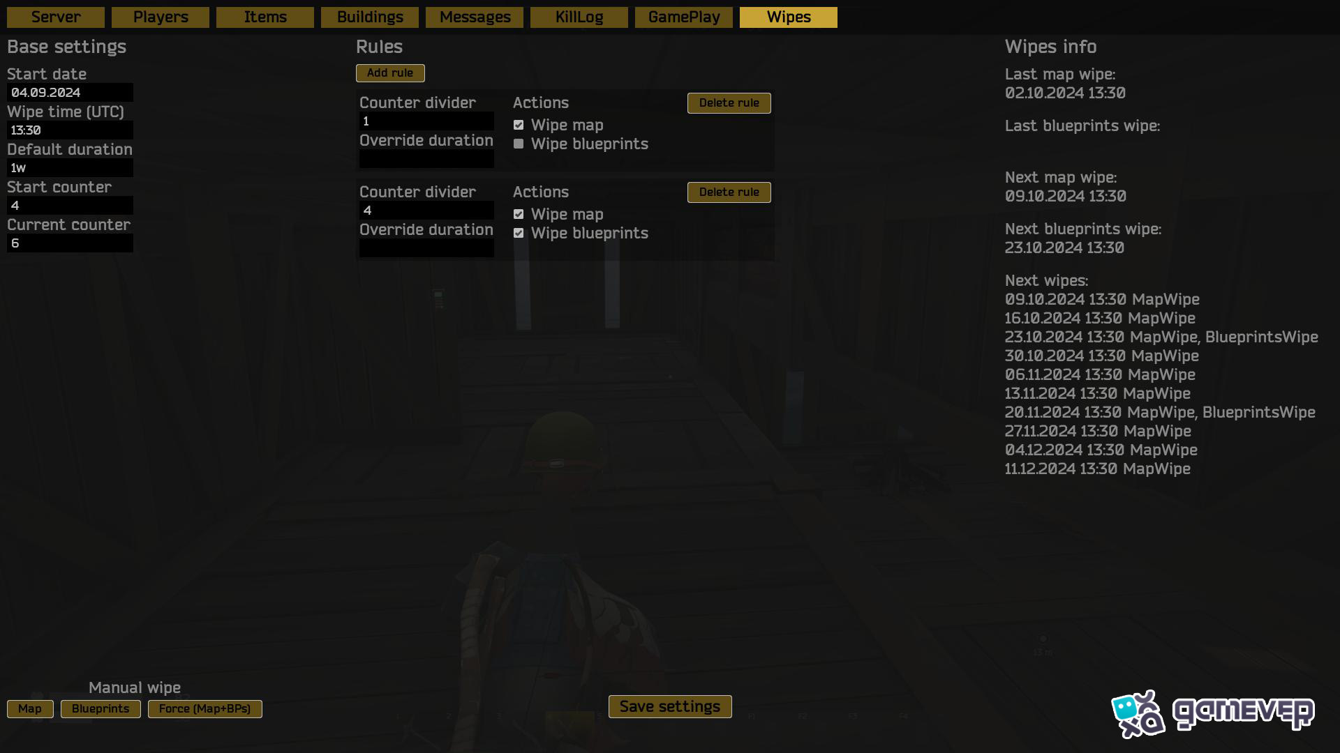 Configura ciclos de wipe para tu servidor en Duckside.