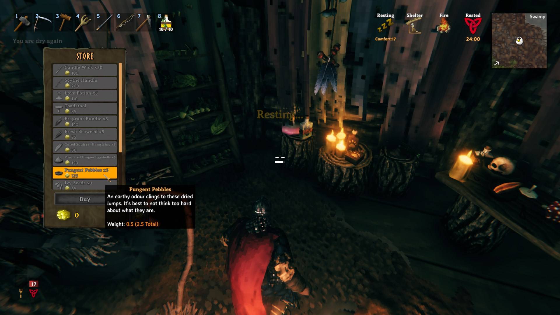 Purchase Pungent Pebbles from the Bog Witch as a potion ingredient