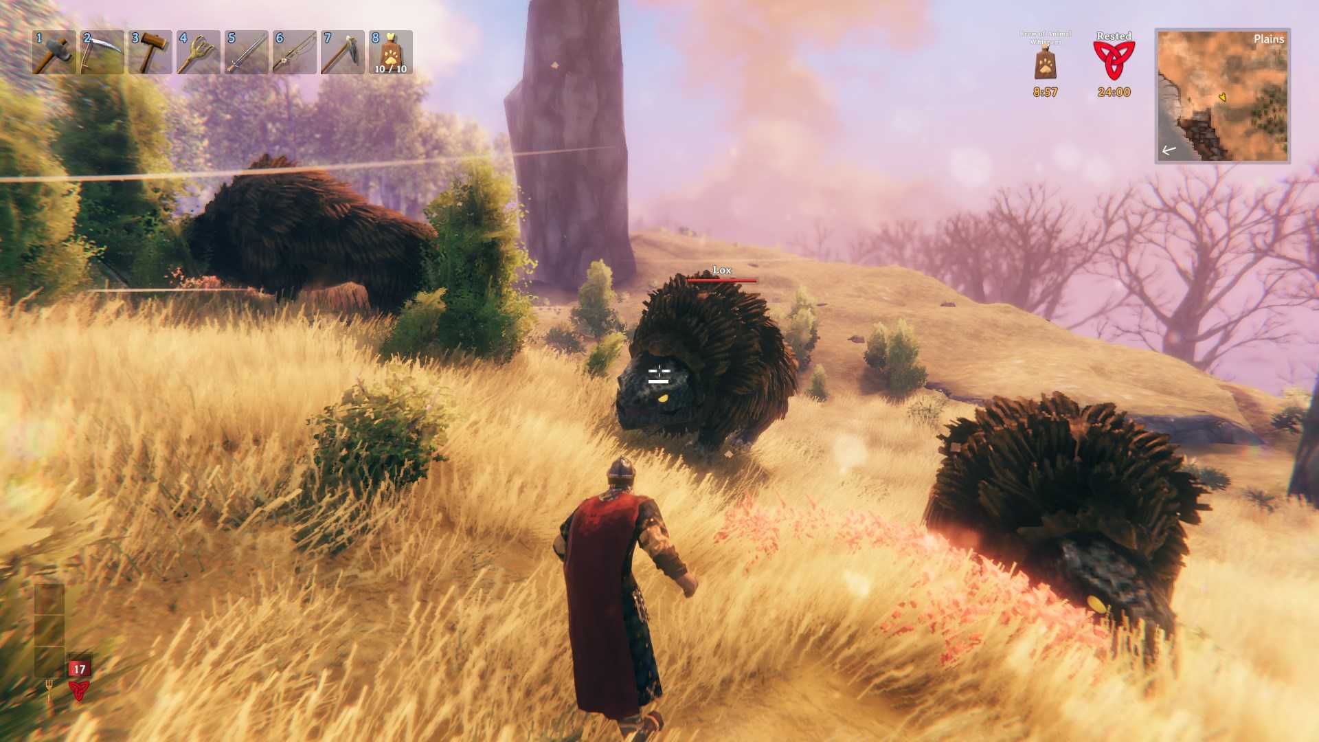 Tame a powerful lox in the Plains biome using the potion.