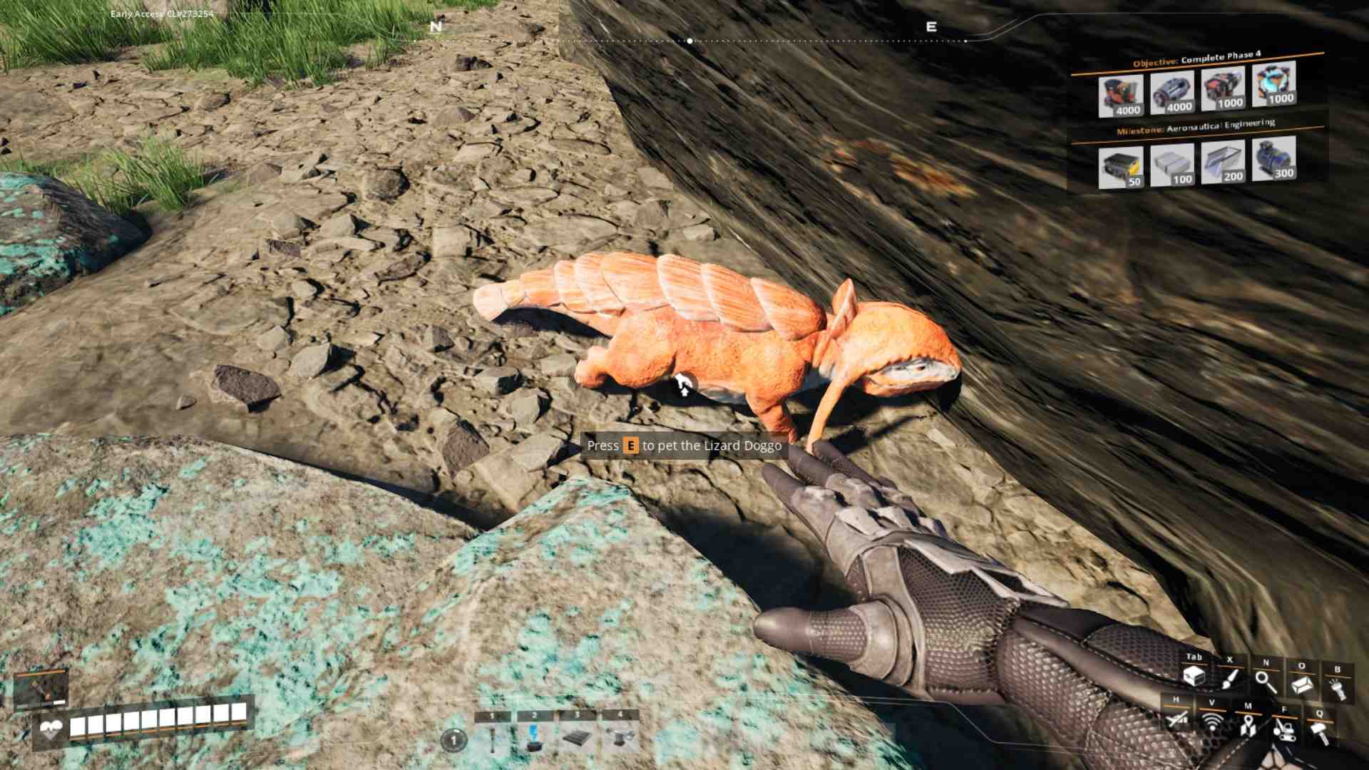 Zbliżaj się do Lizard Doggo powoli w Satisfactory