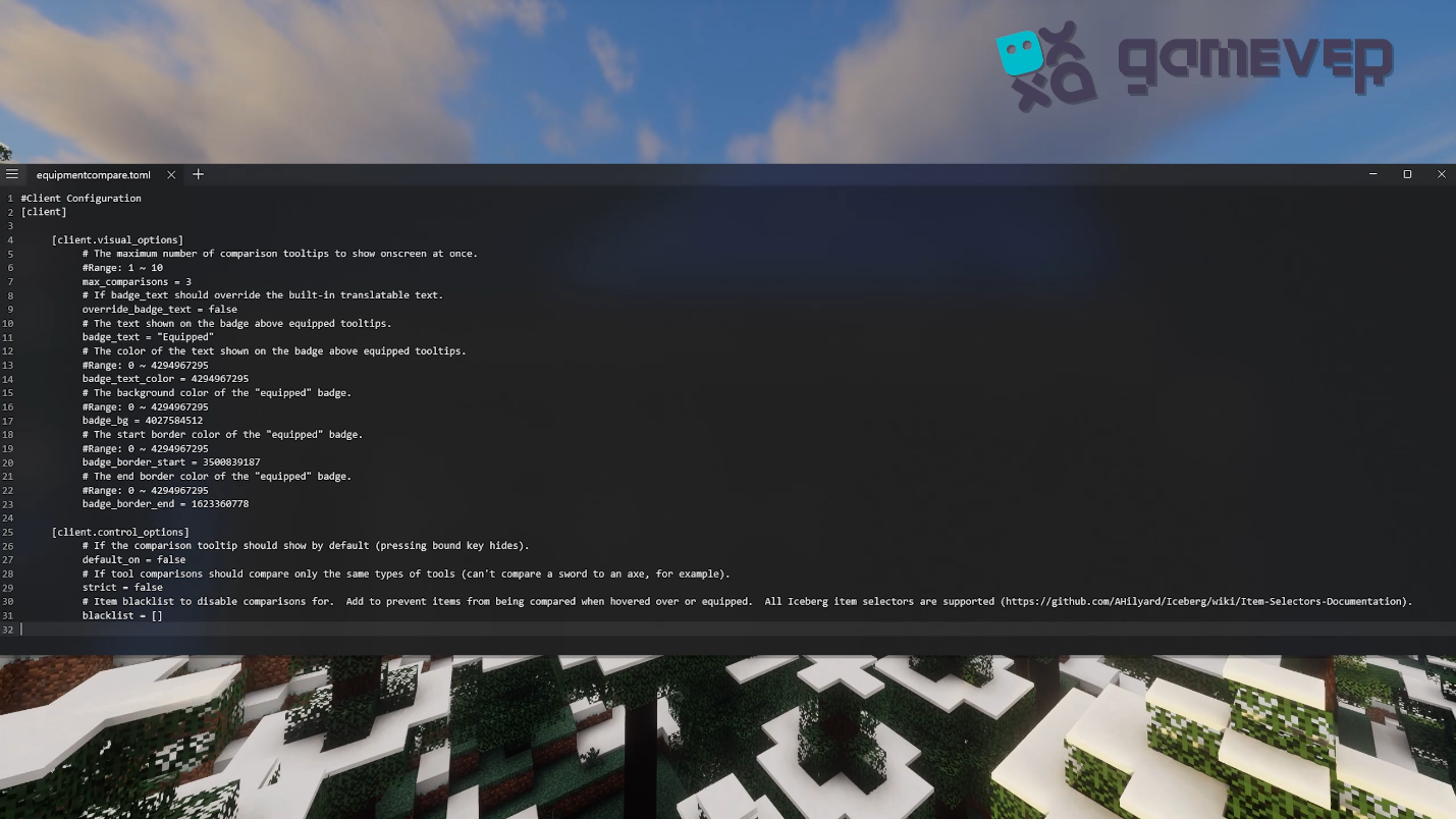 Ajuste de configuración del mod