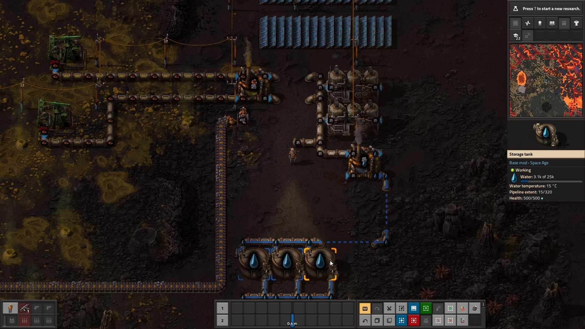 Halte Deine Maschinen in Betrieb und sorge für eine gleichmäßige Wasserproduktion in Factorio Space Age