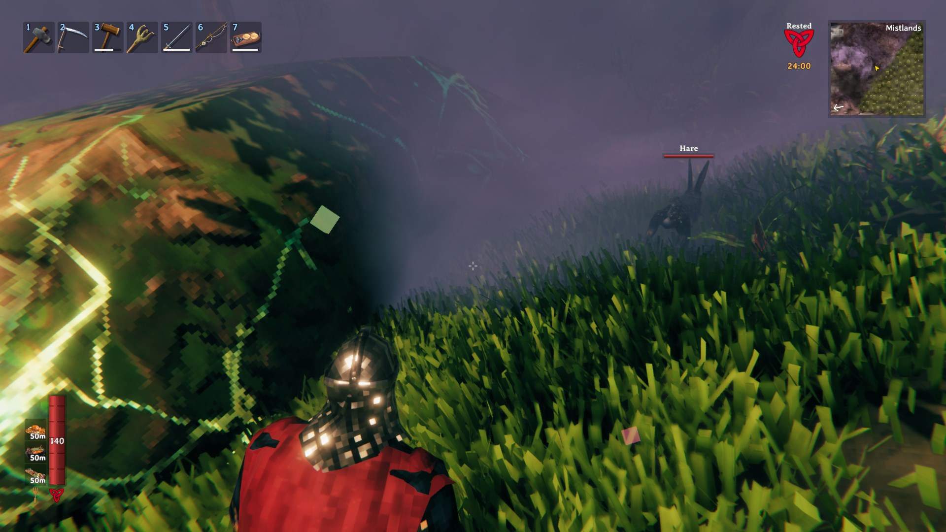 Koche Hasenfleisch und Karotten für eine köstliche Misthare Supreme in Valheim Bog Witch