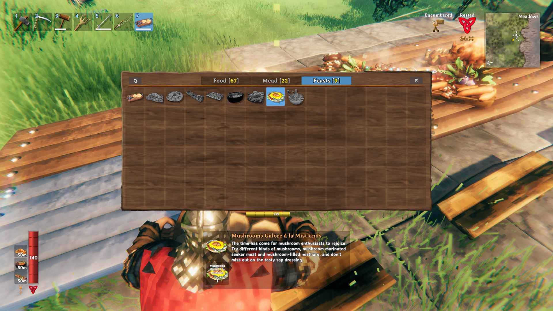 Serviere das Festmahl und genieße es mit Freunden in Valheim Bog Witch.
