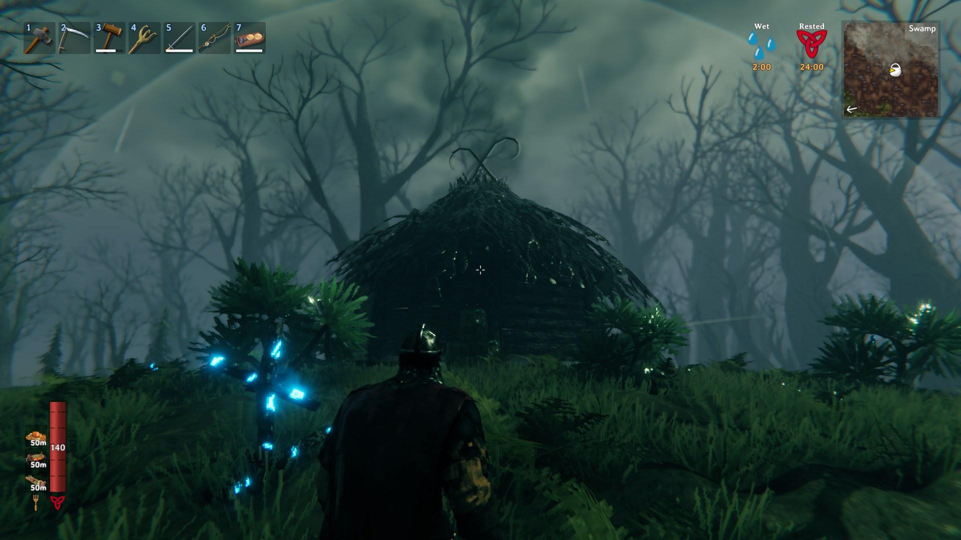 Finde die Bog Witch, um Seafarer’s Herbs in Valheim Bog Witch zu kaufen.