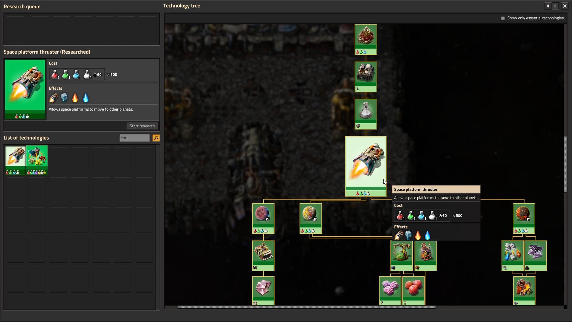 Schalte die Triebwerktechnologie in Factorio Space Age frei