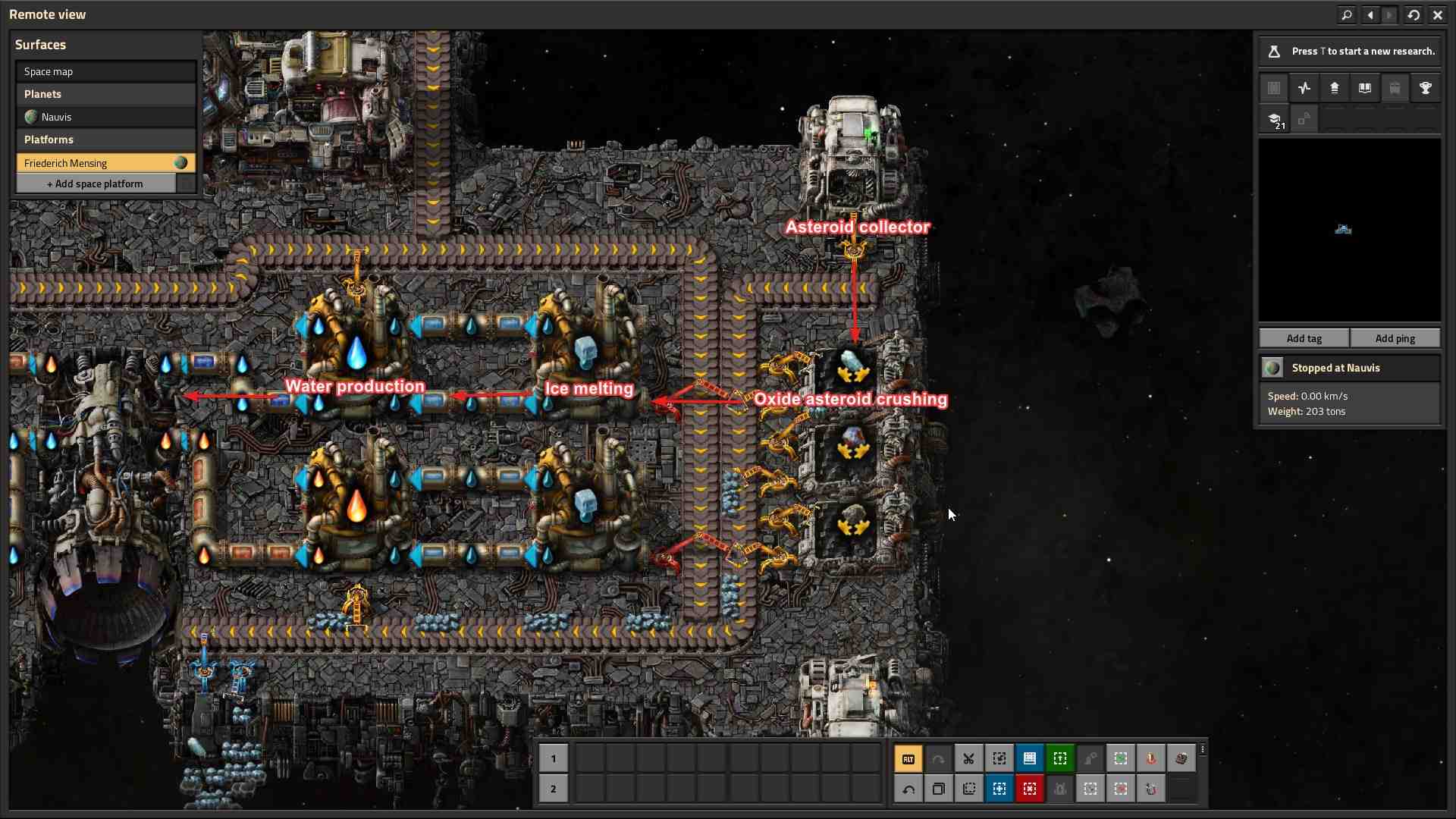Schmelze Eis, um Wasser in Factorio Space Age zu bekommen