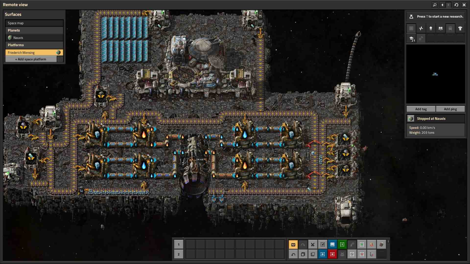 Produziere Treibstoff und Oxidator für Triebwerke in Factorio Space Age