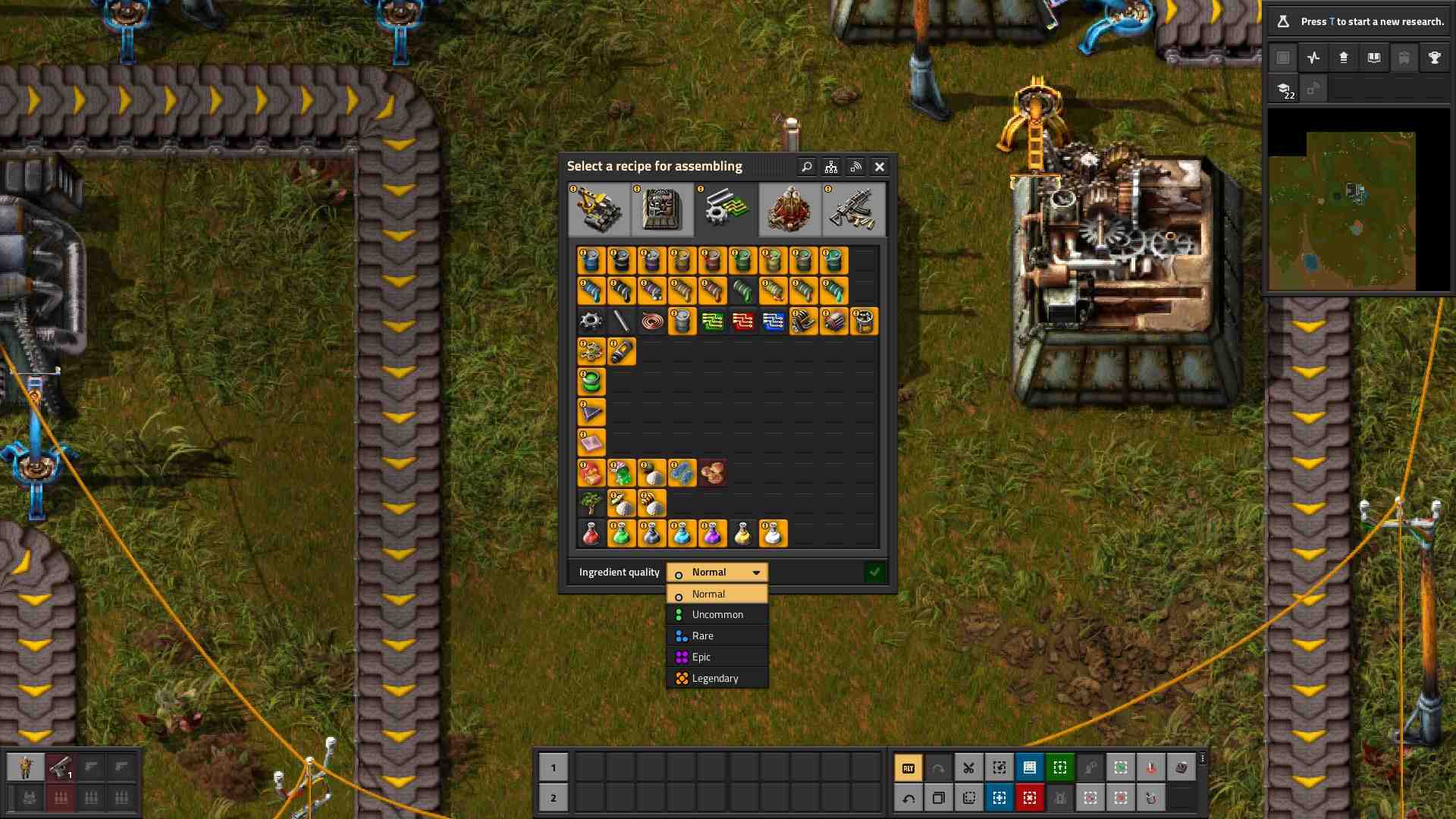 Maschinen mit Qualitätszutaten aufrüsten in Factorio Space Age