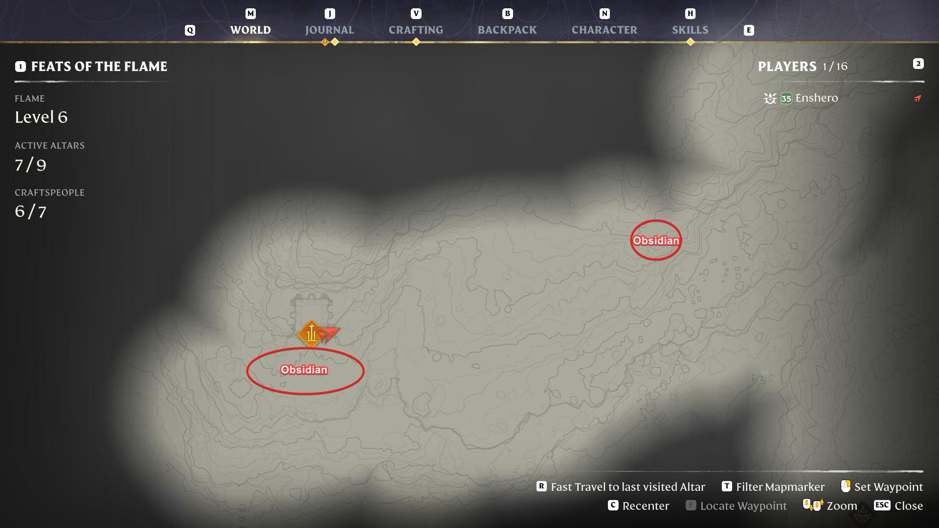 Markiere deine Karte mit Obsidian-reichen Orten im Enshrouded Souls of the Frozen Frontier Update