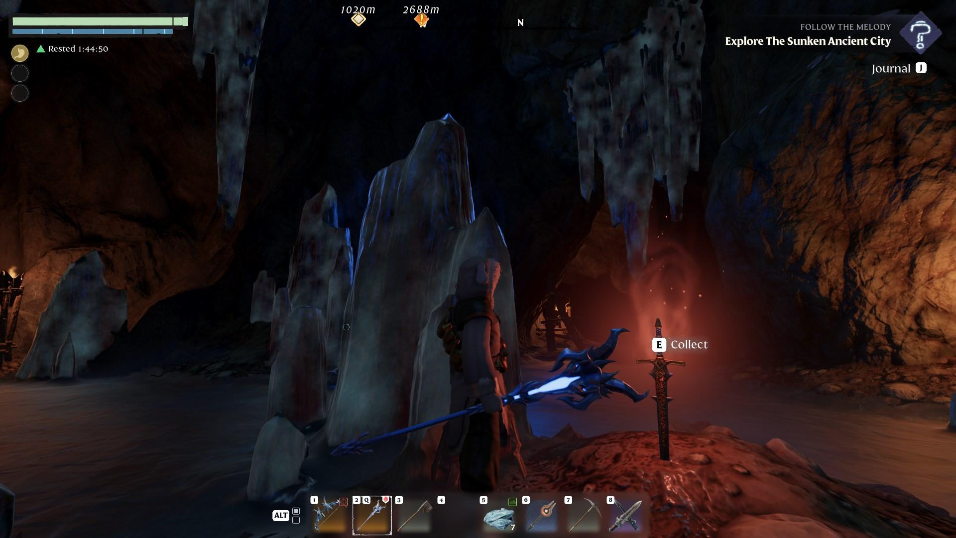 Claim the legendary Greater Golden Twinflame Sword in Enshrouded
