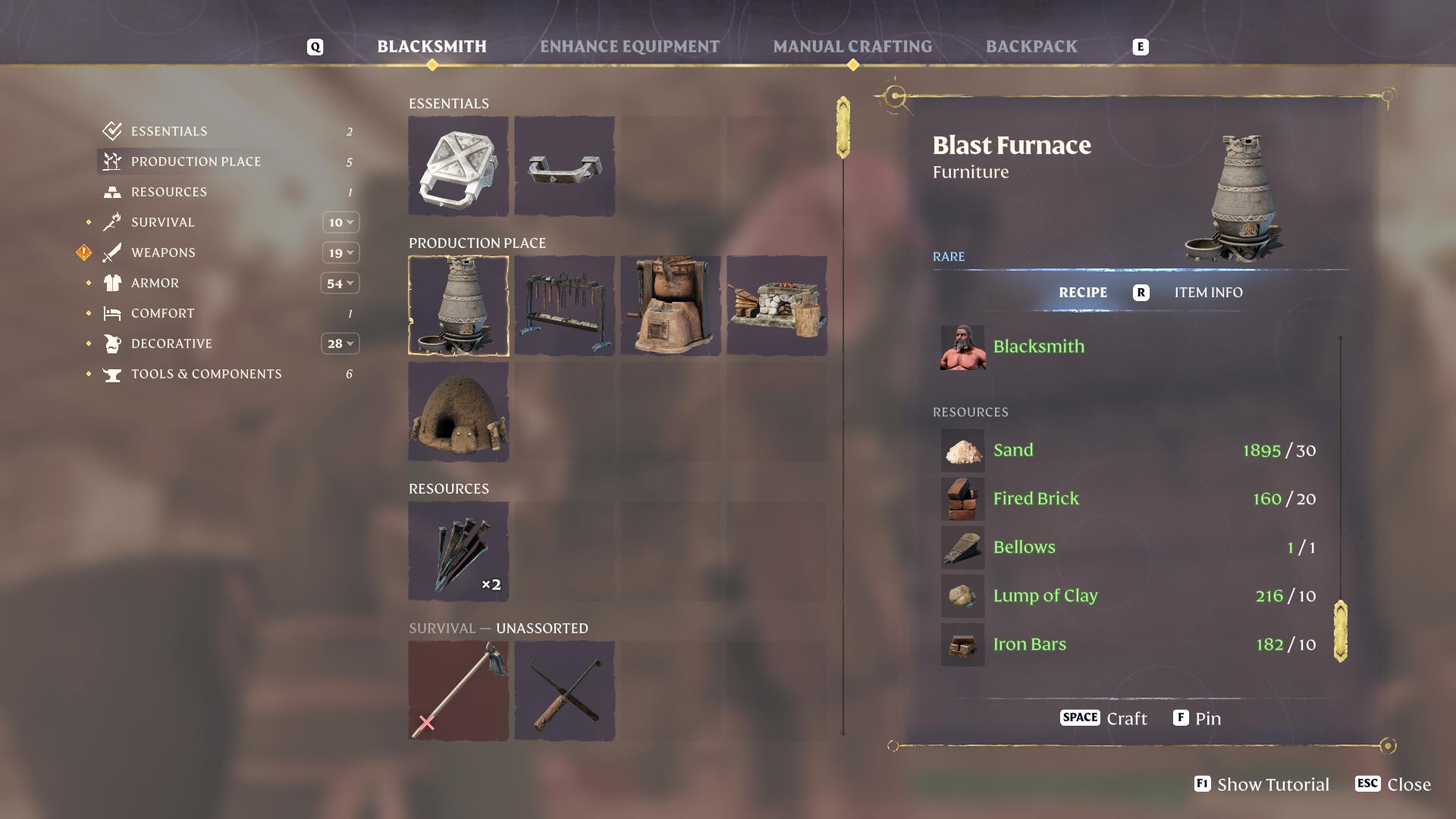 Return to the Blacksmith to craft your Blast Furnace in Enshrouded Souls of the Frozen Frontier Update