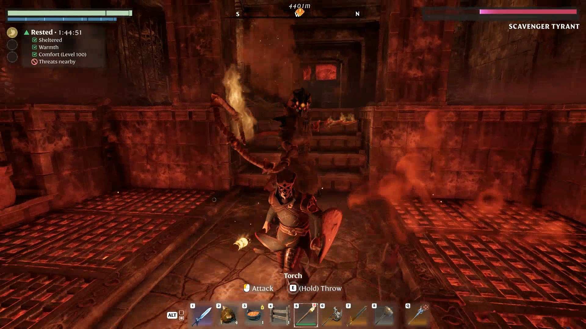 Dodge and counterattack the Tyrant's quick strikes in Enshrouded Souls of the Frozen Frontier Update