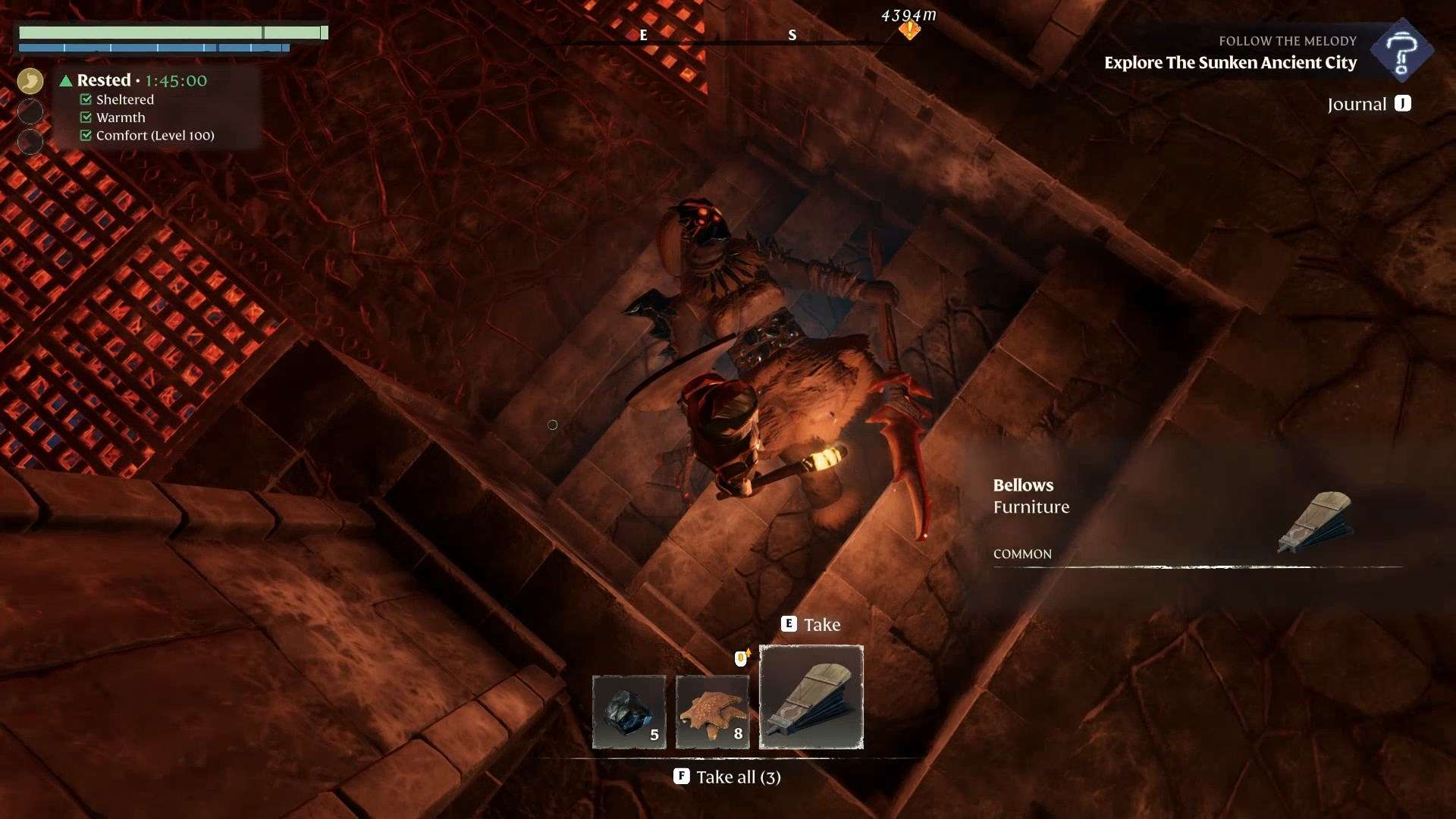 Search the Scavenger Tyrant's loot for the valuable Bellows in Enshrouded Souls of the Frozen Frontier Update