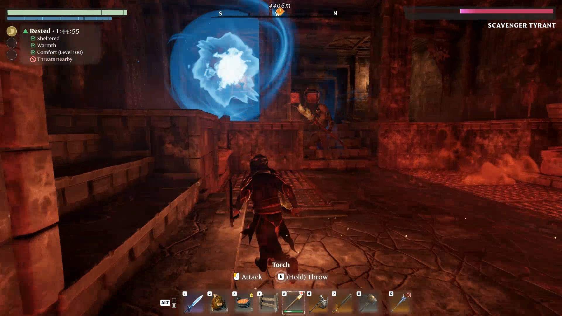 Kämpfe gegen den Plünderer-Tyrannen für den Blasebalg im Enshrouded Souls of the Frozen Frontier Update