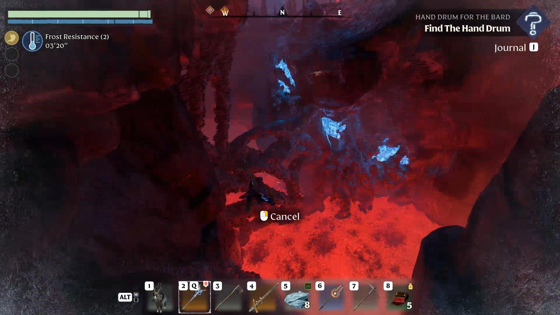 Tauche in den Elixierbrunnen für den Torso im Enshrouded Souls of the Frozen Frontier Update.