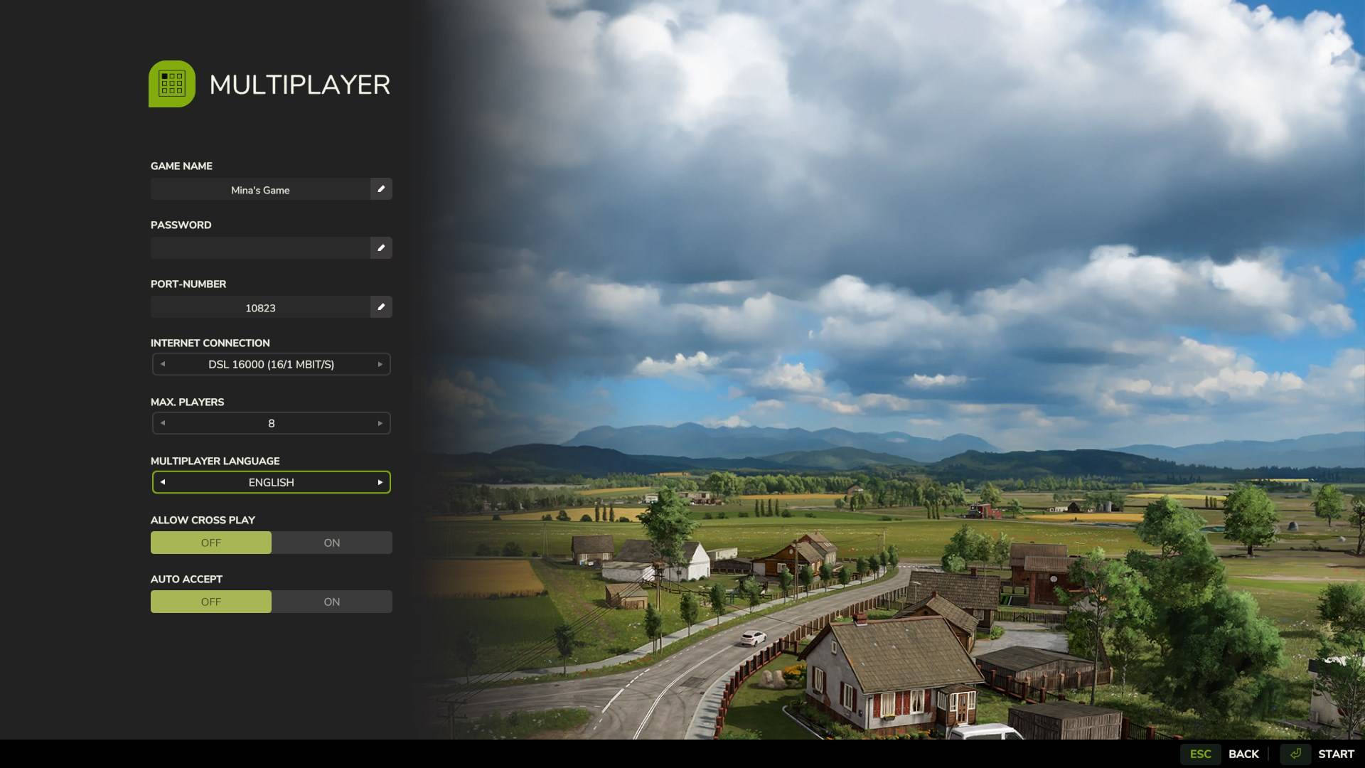 Wähle einen hohen Startbetrag für einen schnellen Boost in Farming Simulator 25.