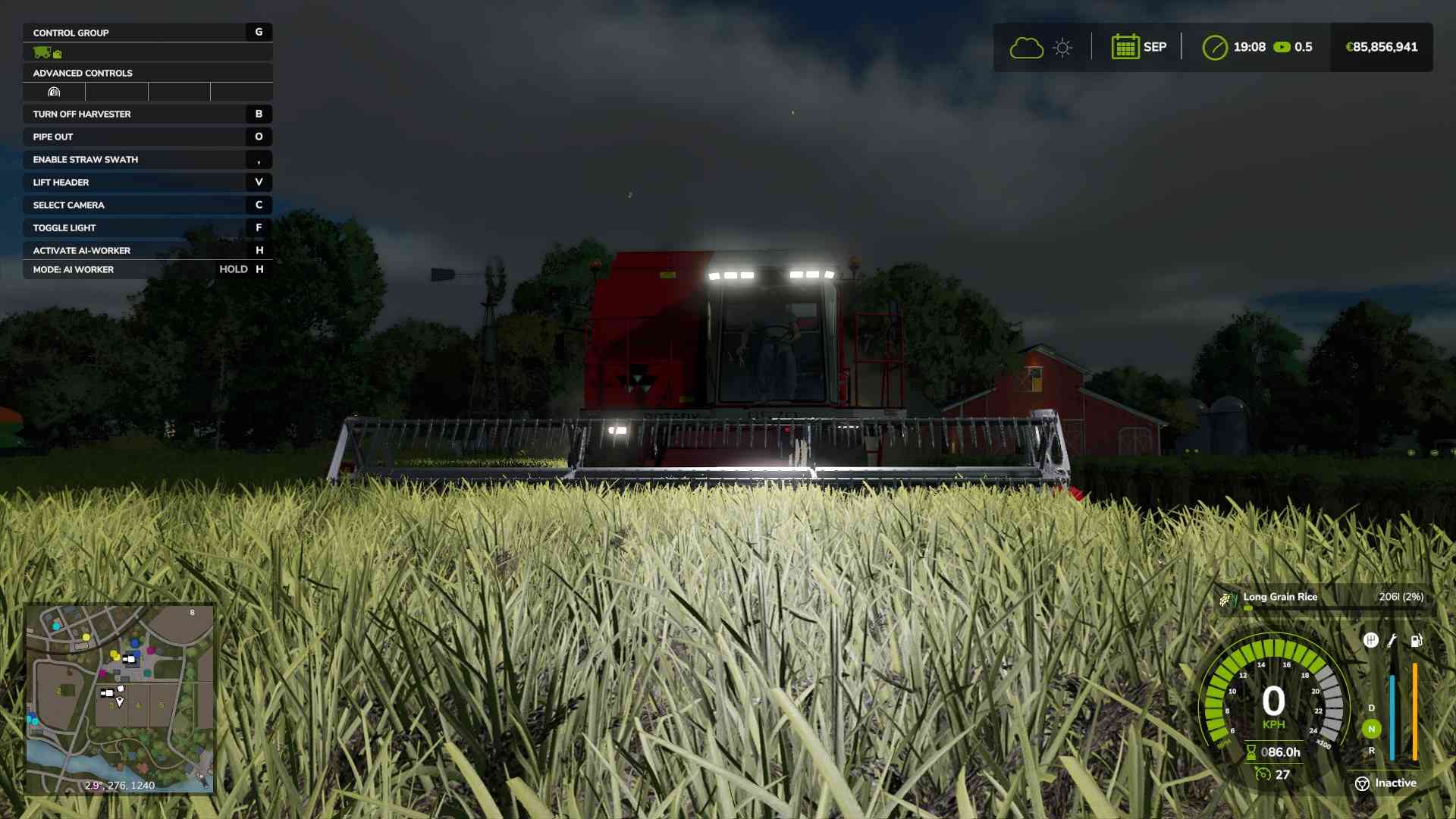 Ernte deinen Reis mit einem Getreidevorsatz in Farming Simulator 25
