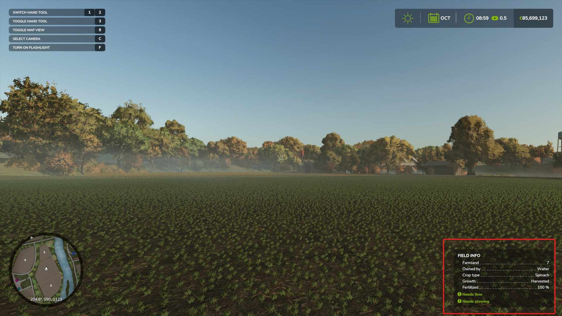 Check fields for obstacles like trees in Farming Simulator 25