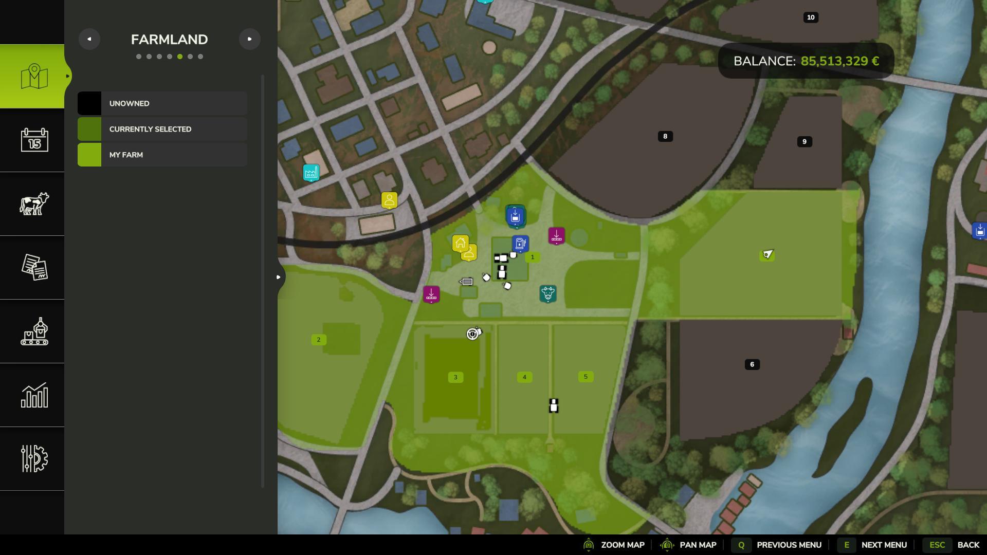 Wähle die richtigen Felder basierend auf Größe und Lage in Farming Simulator 25 aus.