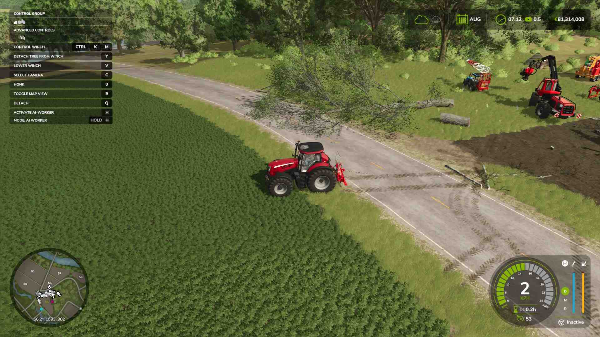Control winch slack to manage rough terrain in Farming Simulator 25
