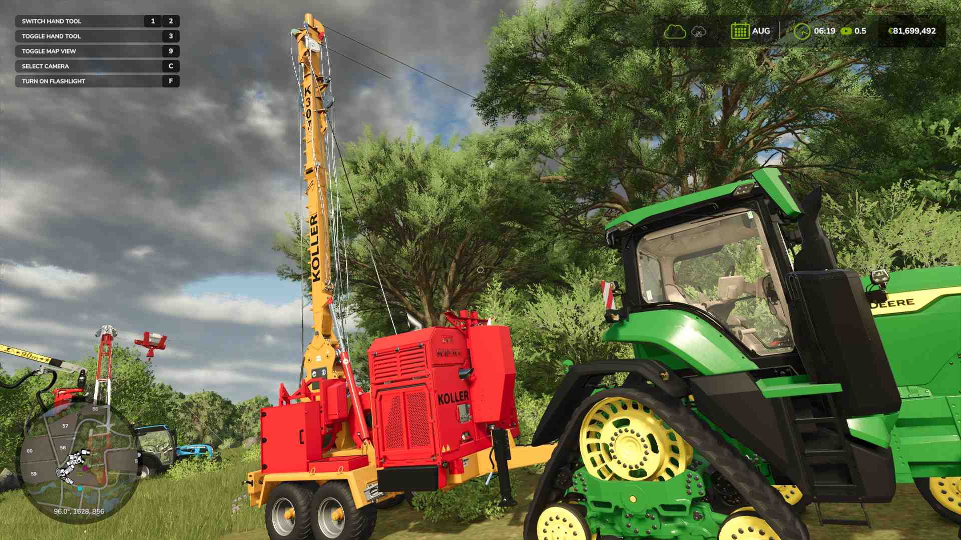 Set up your yarder at the perfect collection point in Farming Simulator 25