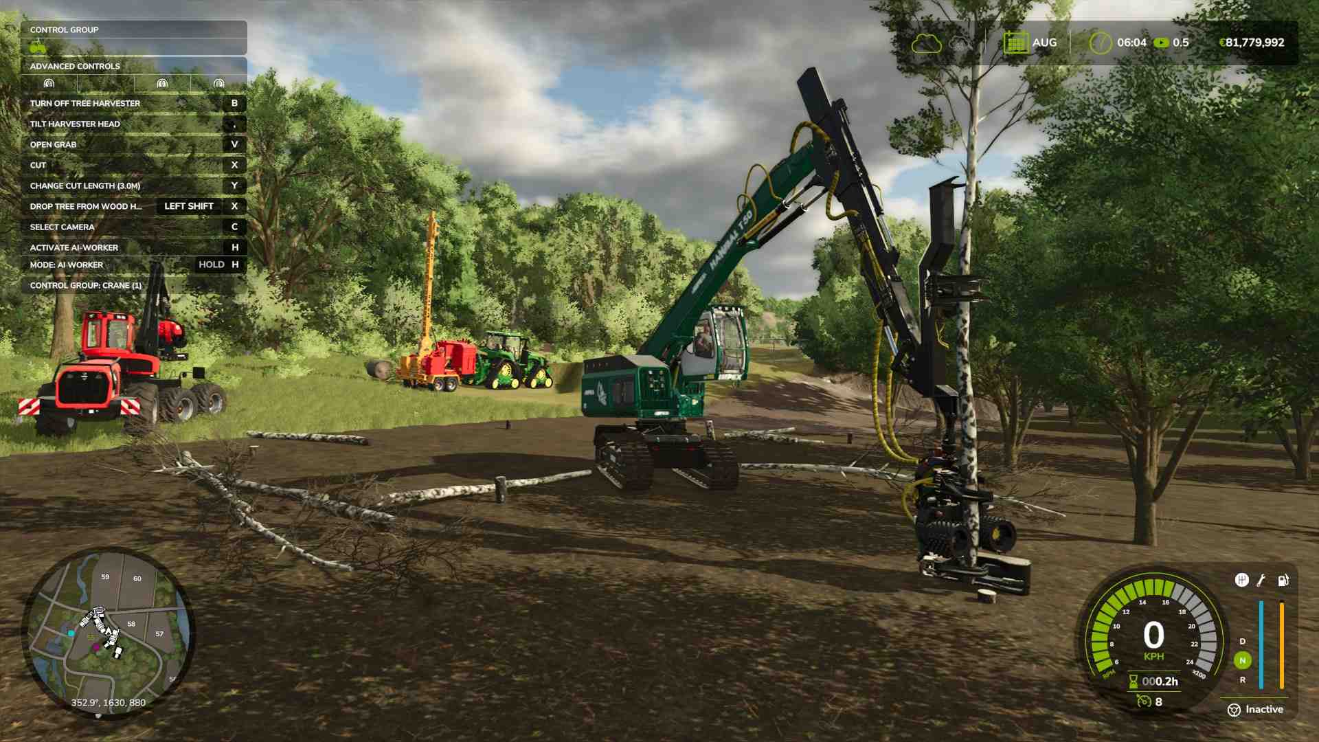 Mach dich bereit, Bäume mit deinem Harvester in Farming Simulator 25 zu fällen.
