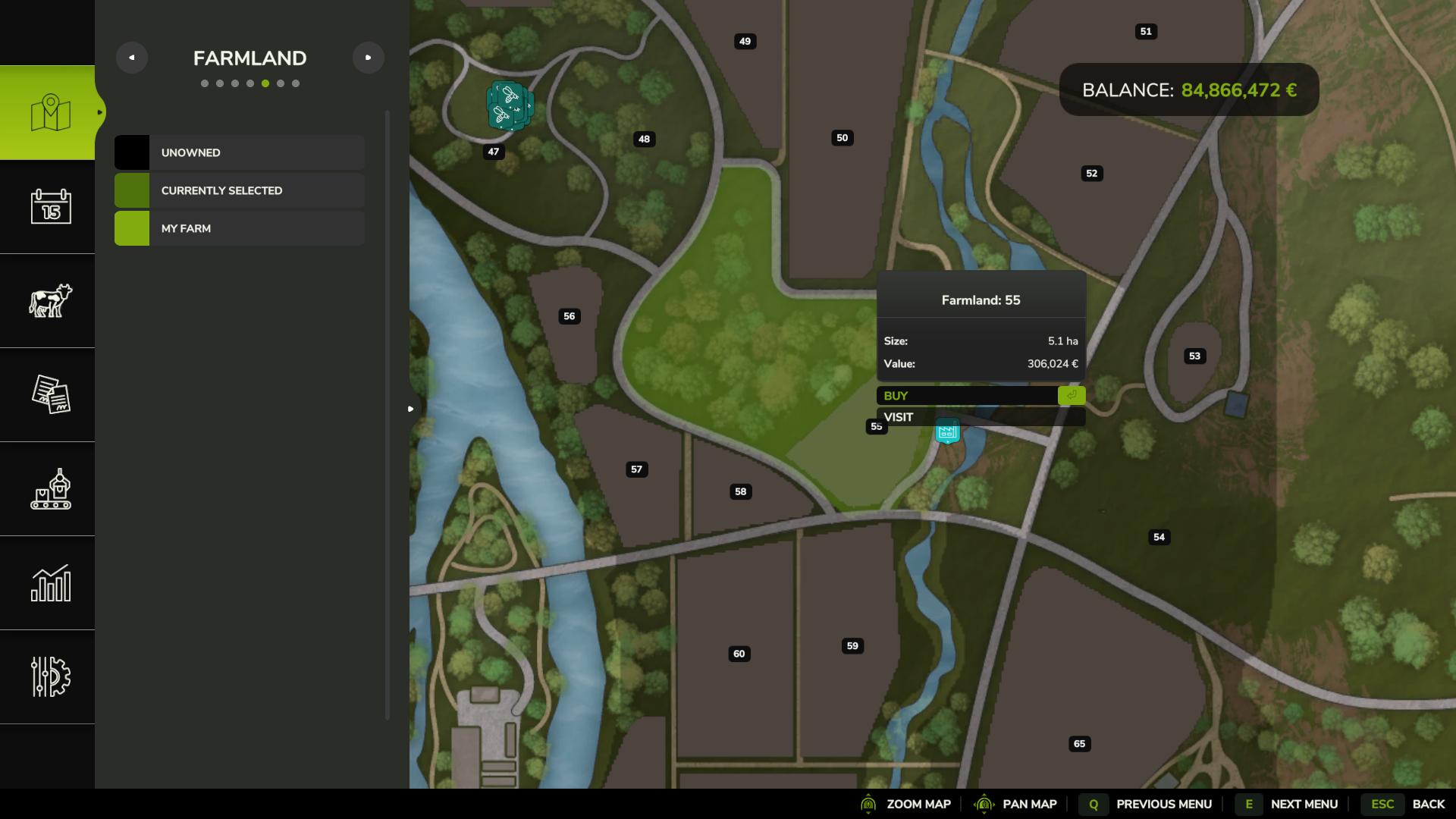 Wähle das beste Waldgrundstück in Farming Simulator 25.