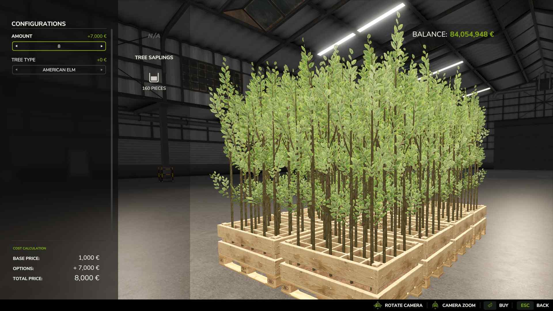 Verwende einen Baumsetzling-Pflanzer, um auf deinem Land in Farming Simulator 25 einen Wald anzulegen.