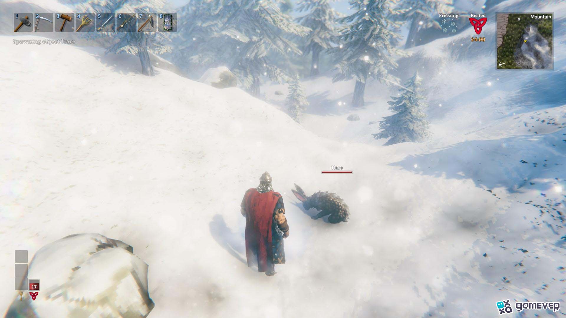 Consigue Trofeos de Liebre cazando en Valheim.