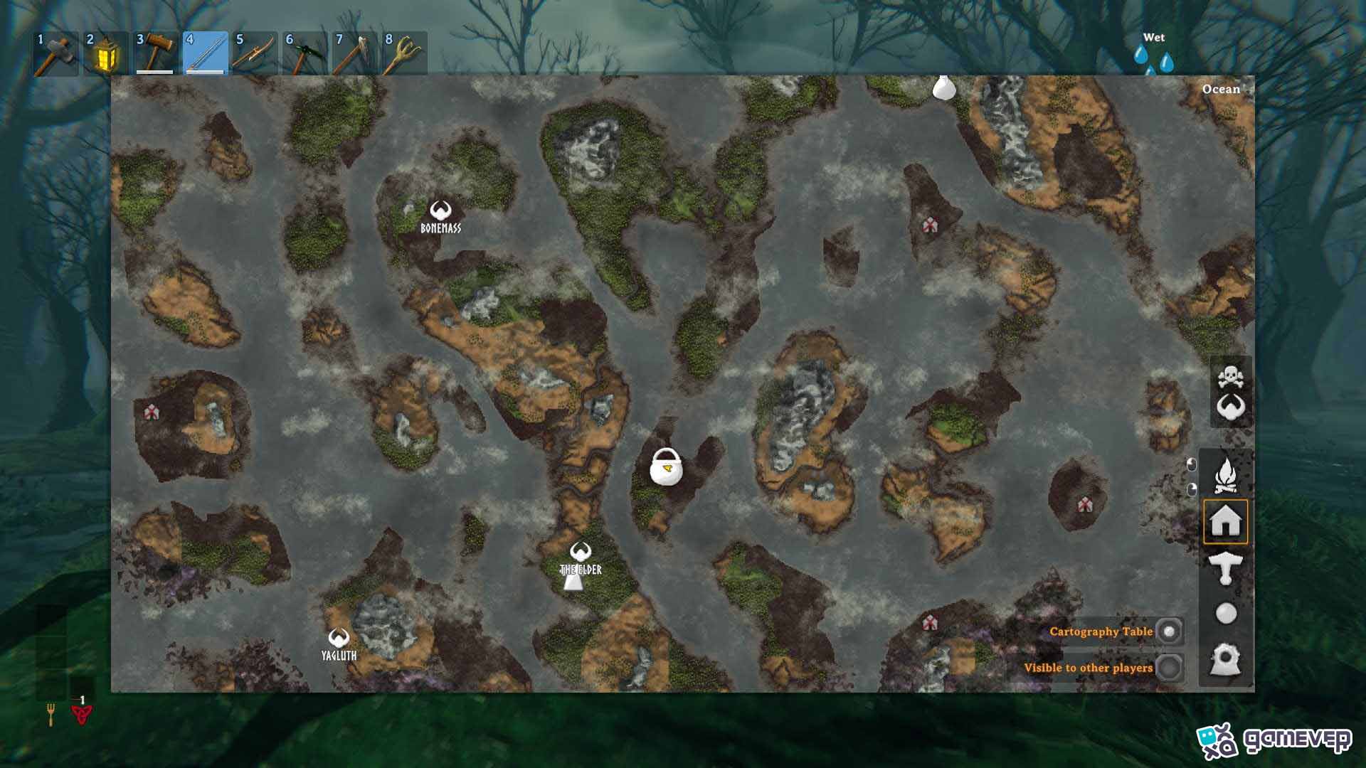 Marca la ubicación de la bruja en tu mapa en la actualización Bog Witch de Valheim