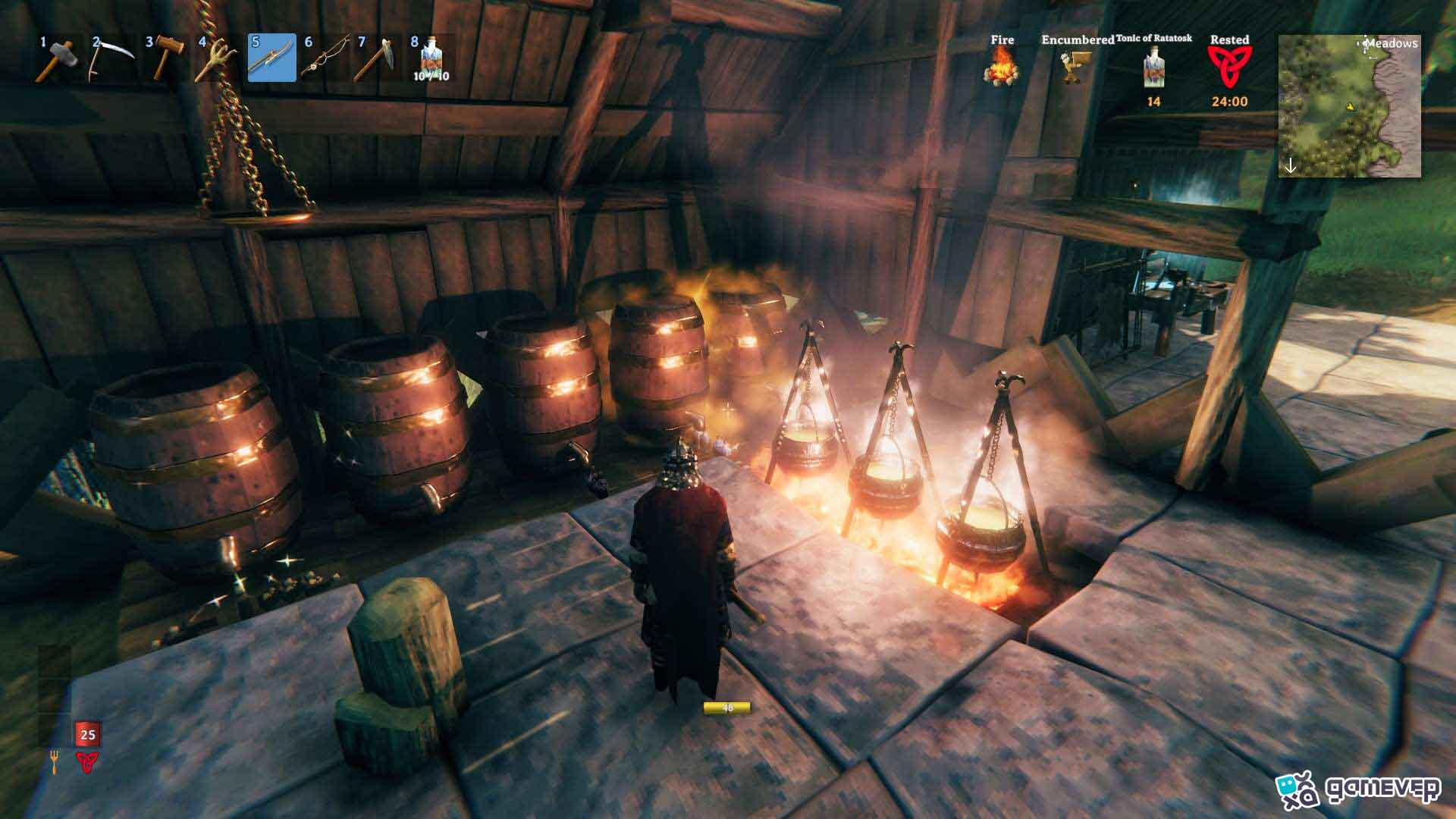 Mezcla los ingredientes para crear la Base de Hidromiel Ratatosk en la actualización Bog Witch de Valheim