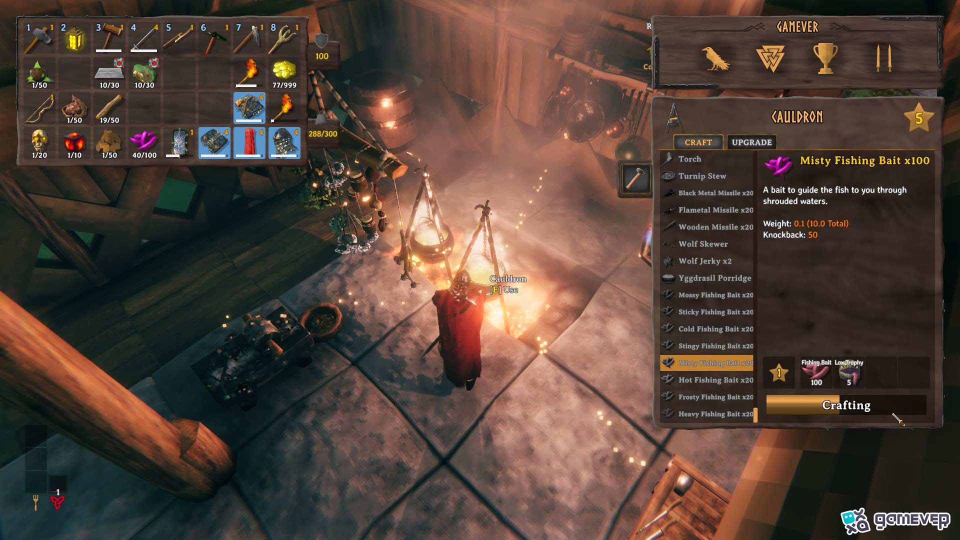 Cocina varios platos para subir de nivel en la actualización Bog Witch de Valheim