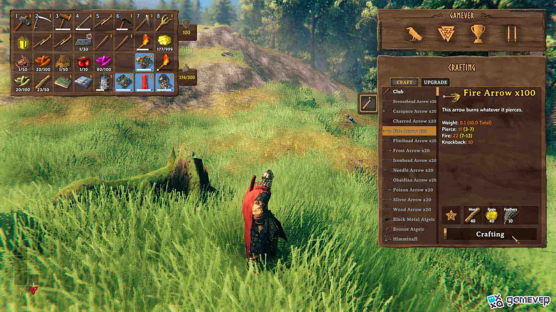 Fabrica flechas más rápido en la actualización Bog Witch de Valheim.