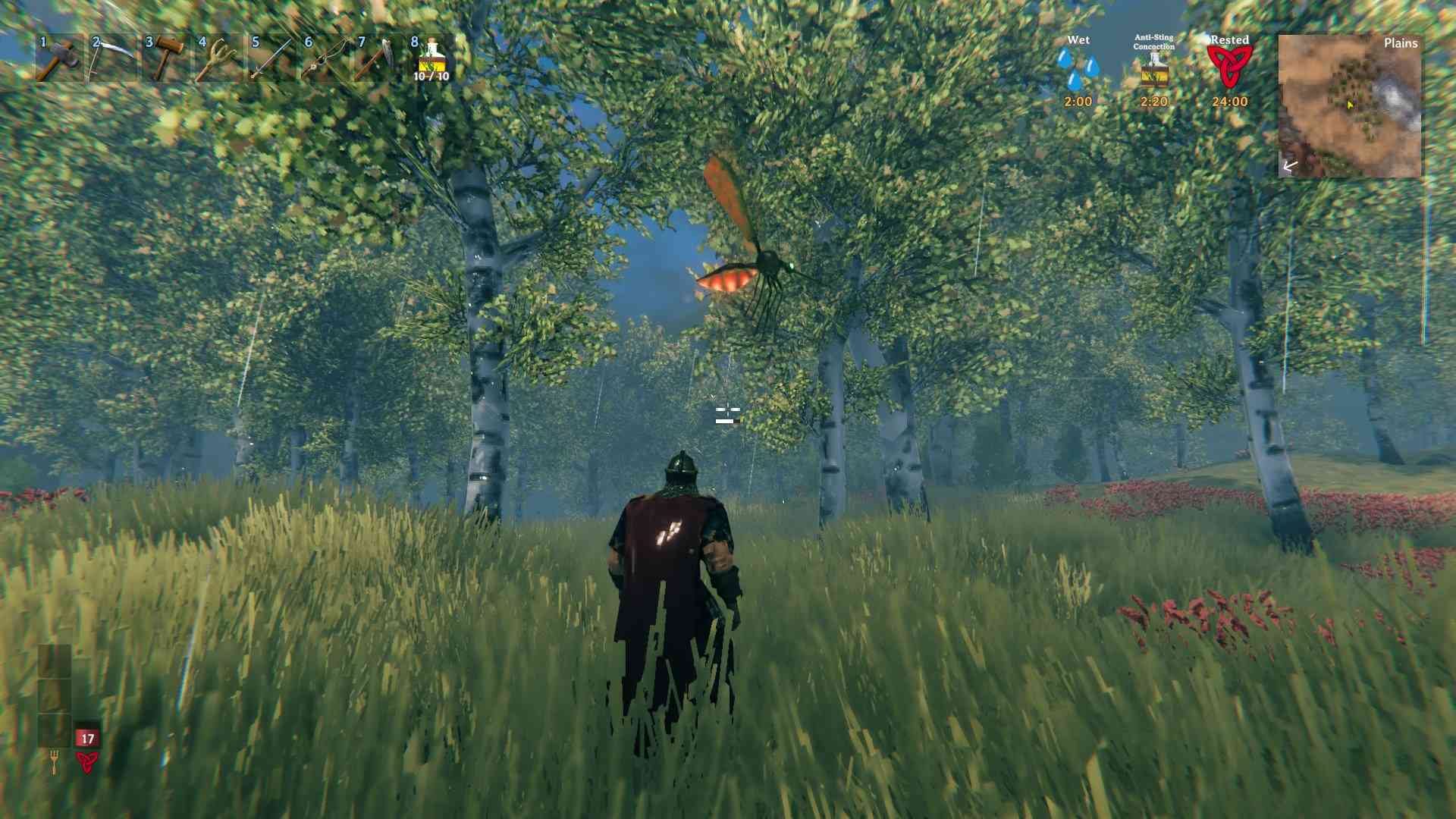 Verwende den Todeskito-Abwehr-Trank, um Deathsquitos in Valheim Plains fernzuhalten.