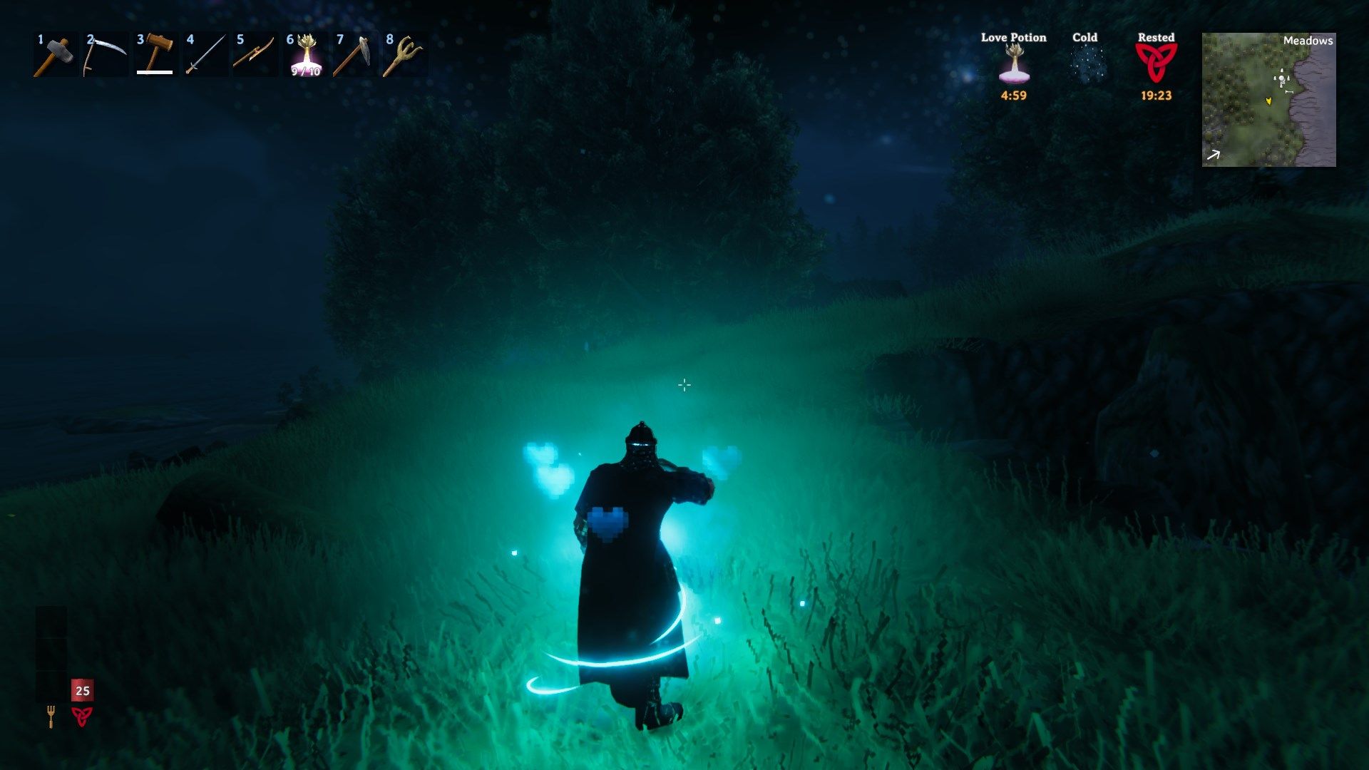 Trinke den Liebestrank, um die Troll-Spawnrate im Valheim Bog Witch Update zu erhöhen.