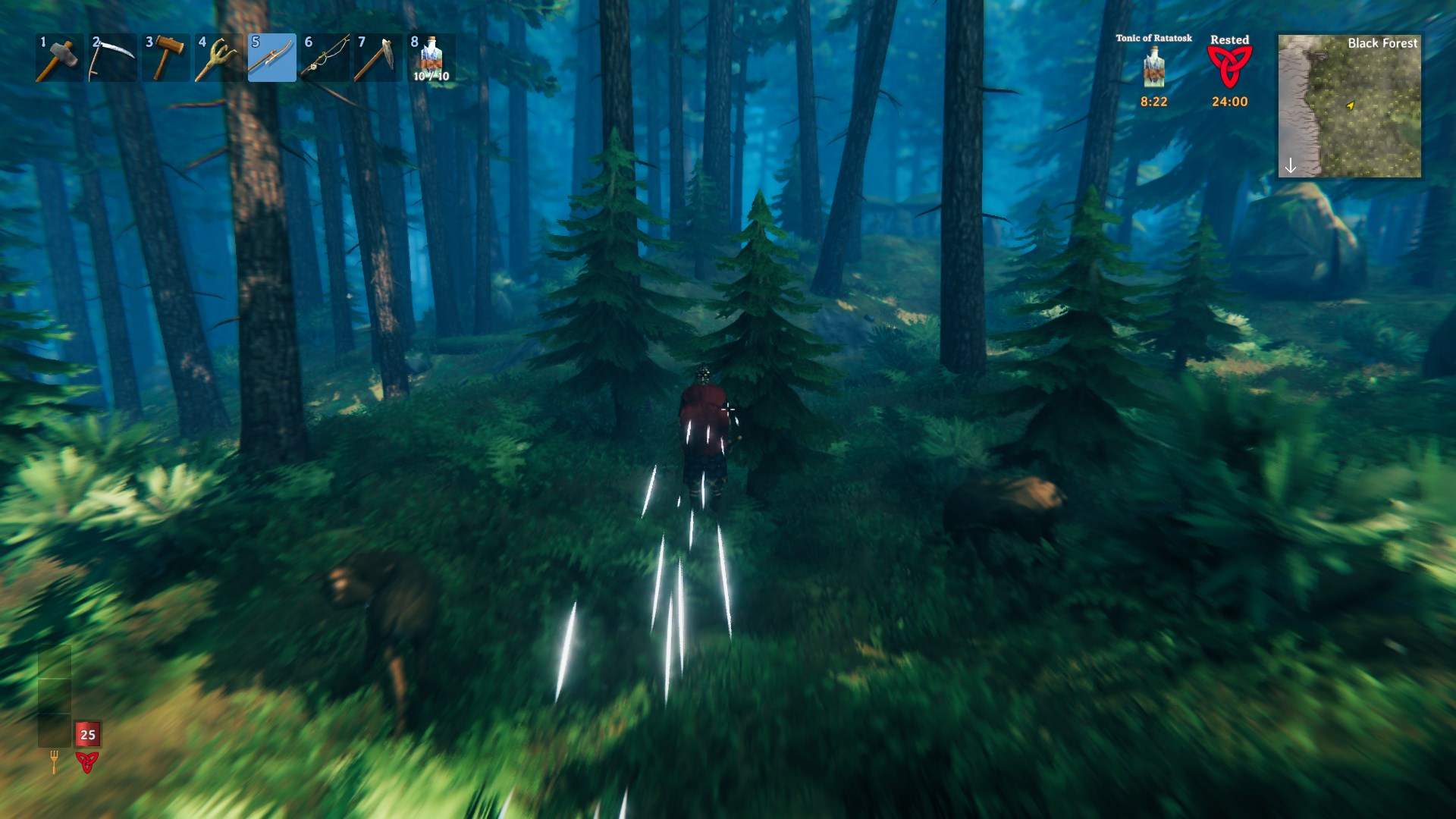 Nutze den Tonic of Ratatosk, um schnell vor Gegnern im Valheim Bog Witch Update zu fliehen.